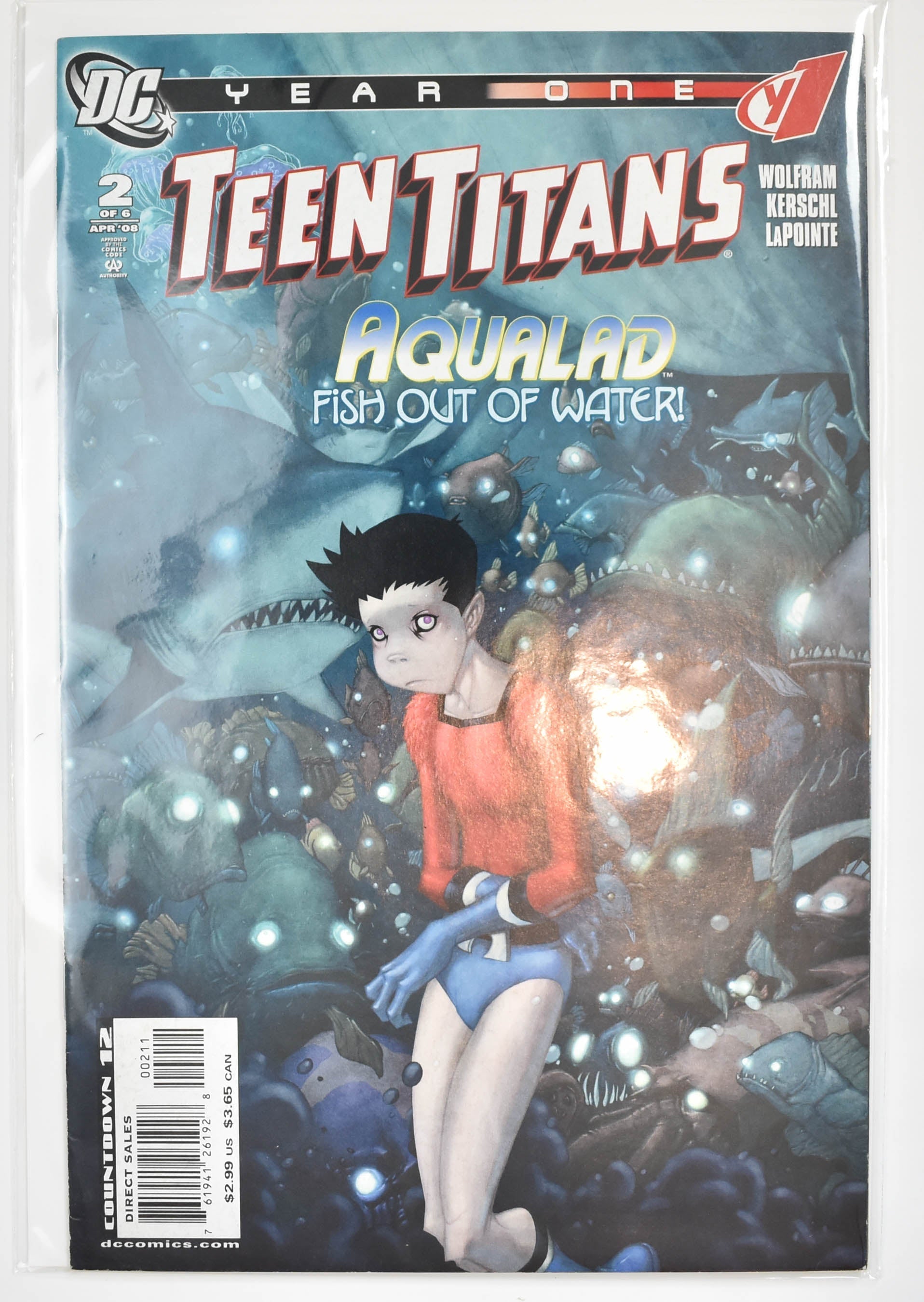 Teen Titans 2 of 6 APR 08 Comic Book DC Year One Equaled Fish out of Water