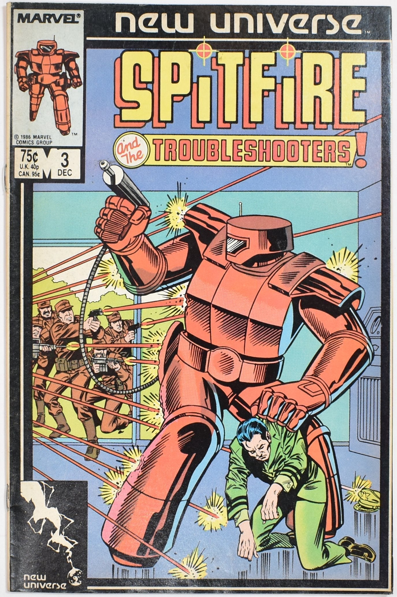 Spit Fire Trouble Shooters Marvel Comic Book 3 DEC 1986