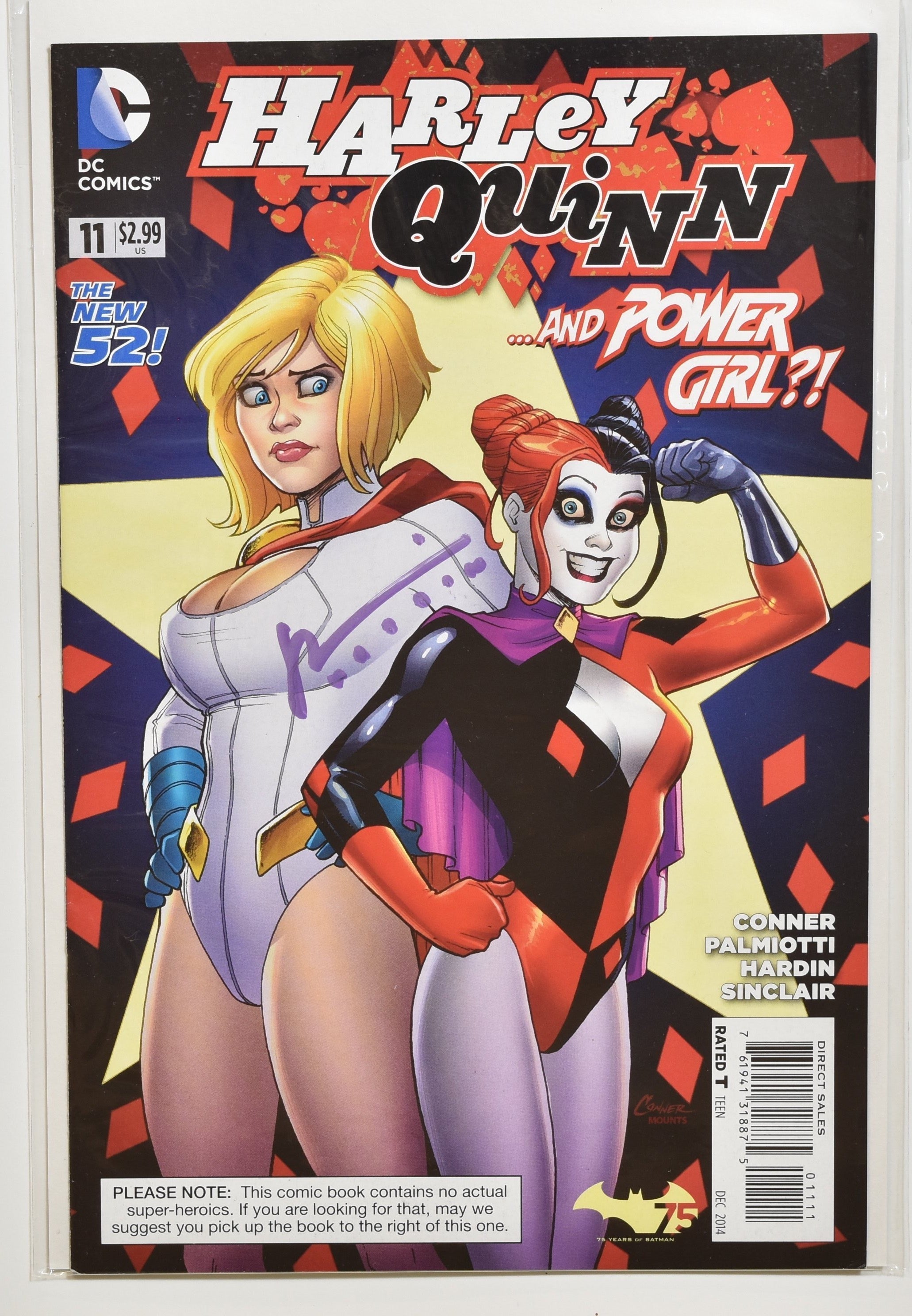 Harley Quinn 11 The New 52 Dc Comics Signed Chad Hardin 2014