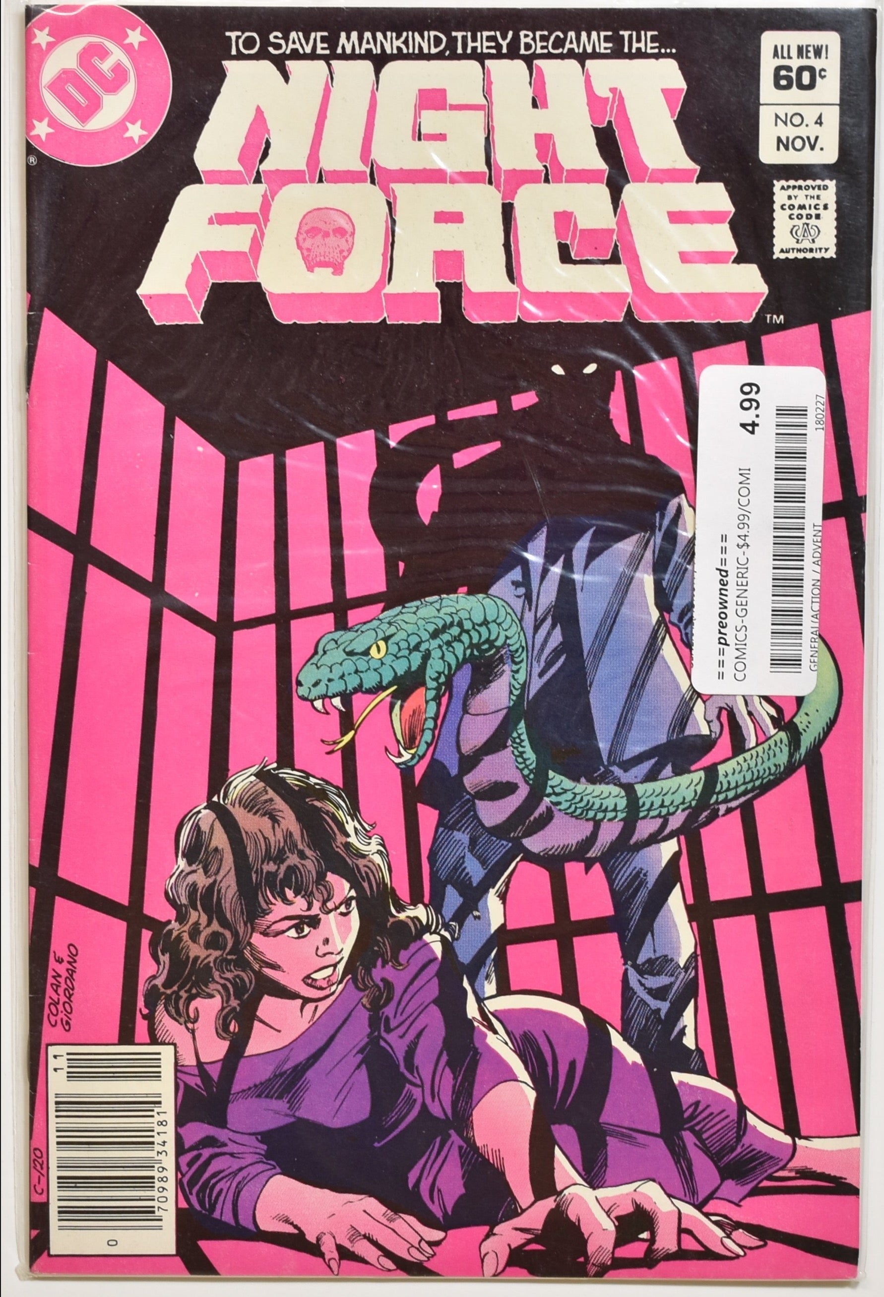 Night Force No. 4 Nov Comic Book Dc Comics