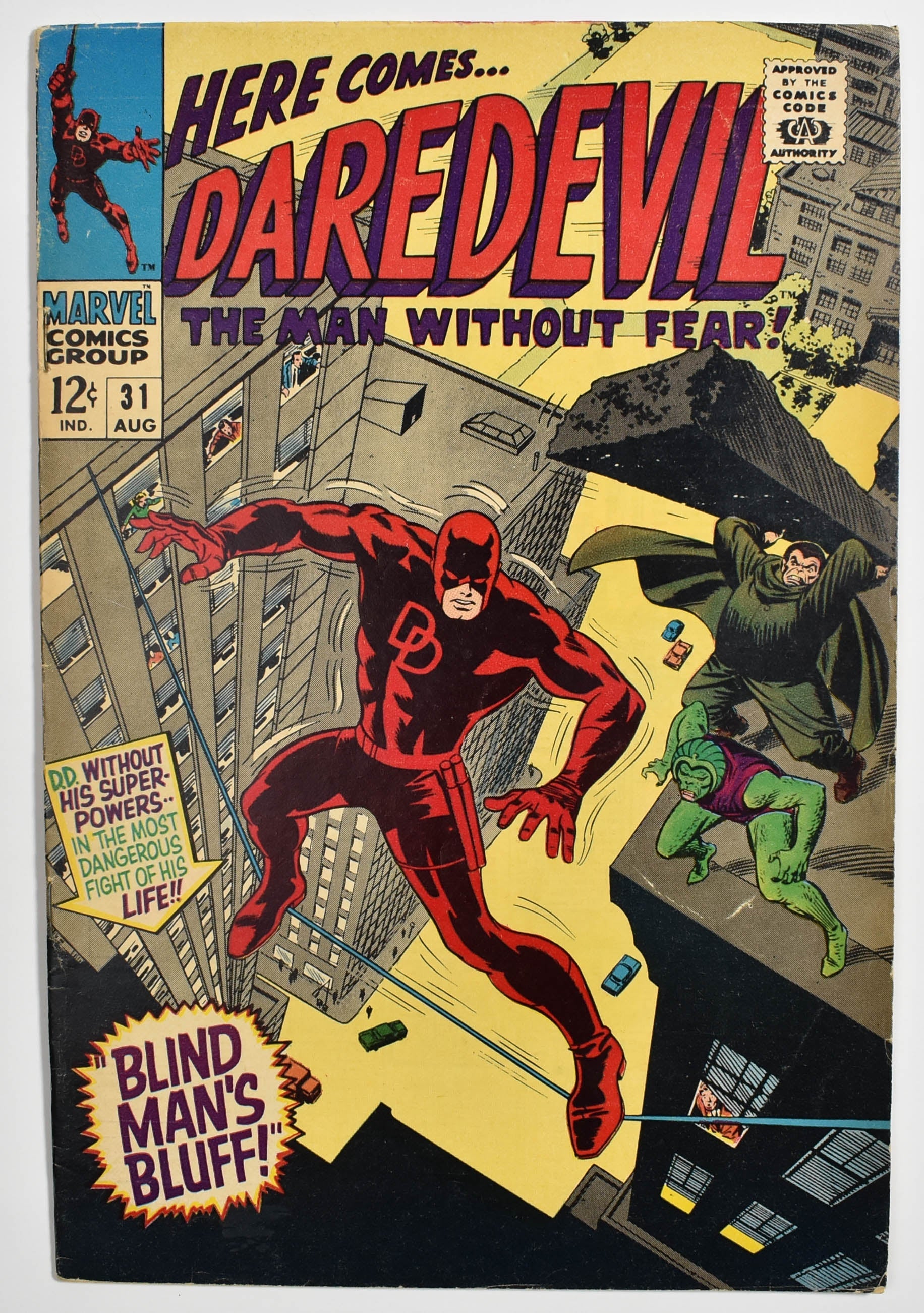 Daredevil Comic Book 31 August 1967 Blind Mans Bluff