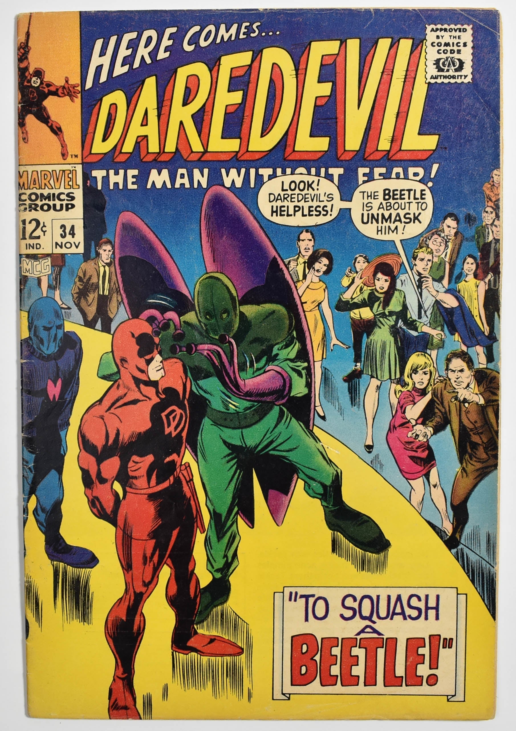 Daredevil Comic Book 34 November 1967 To Squash a Beetle