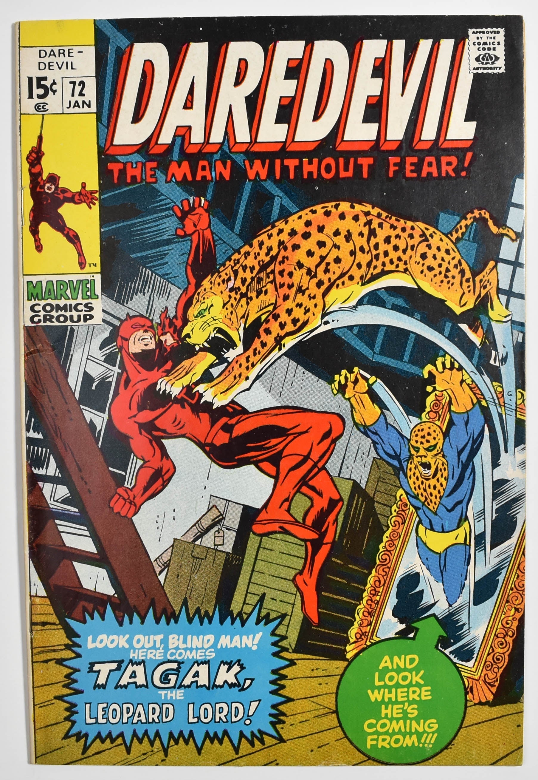 Daredevil Comic Book 72 January 1971 Lo The Lord of the Leopards