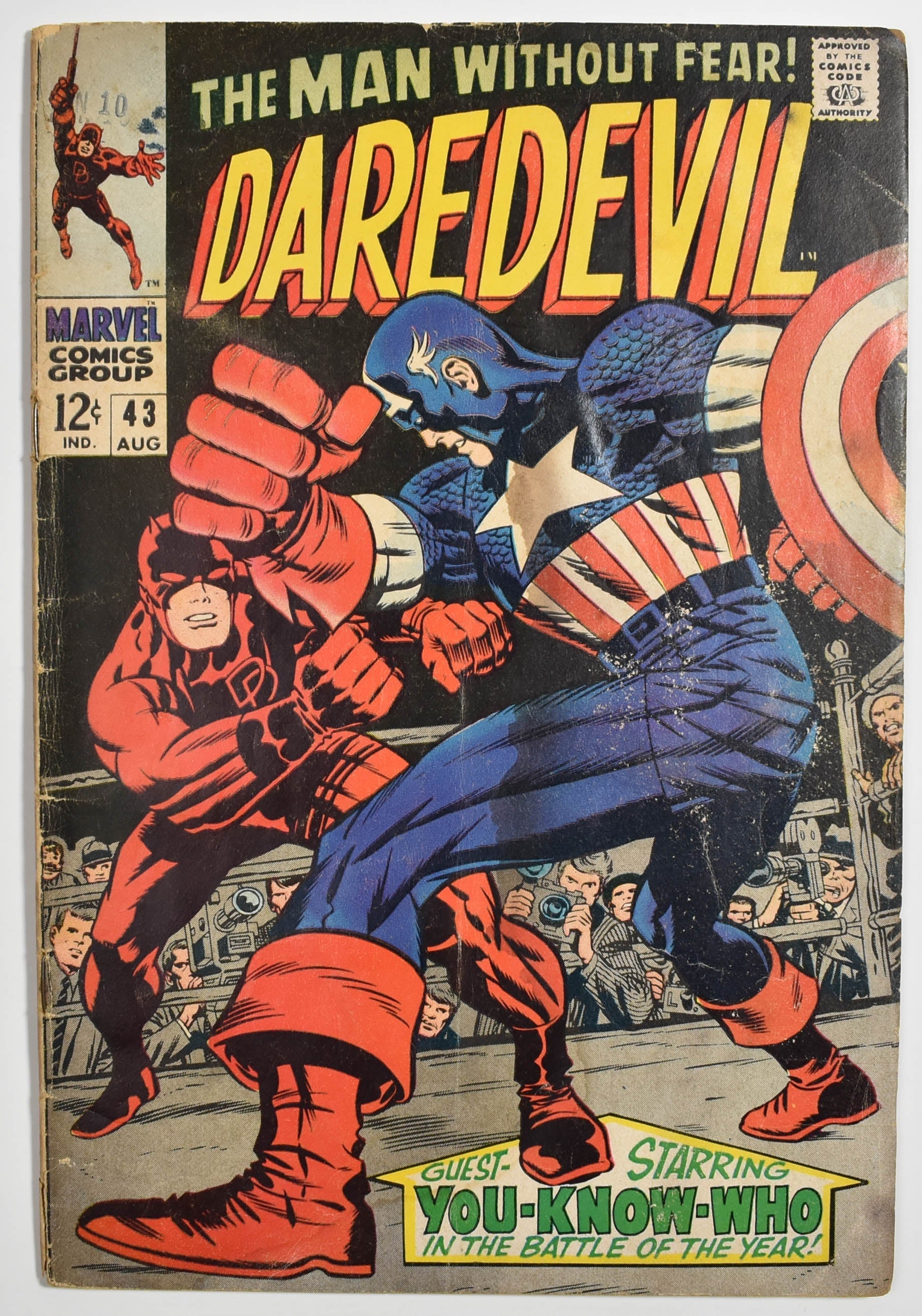 Daredevil Comic Book 43 August 1968 In Combat with Captain America