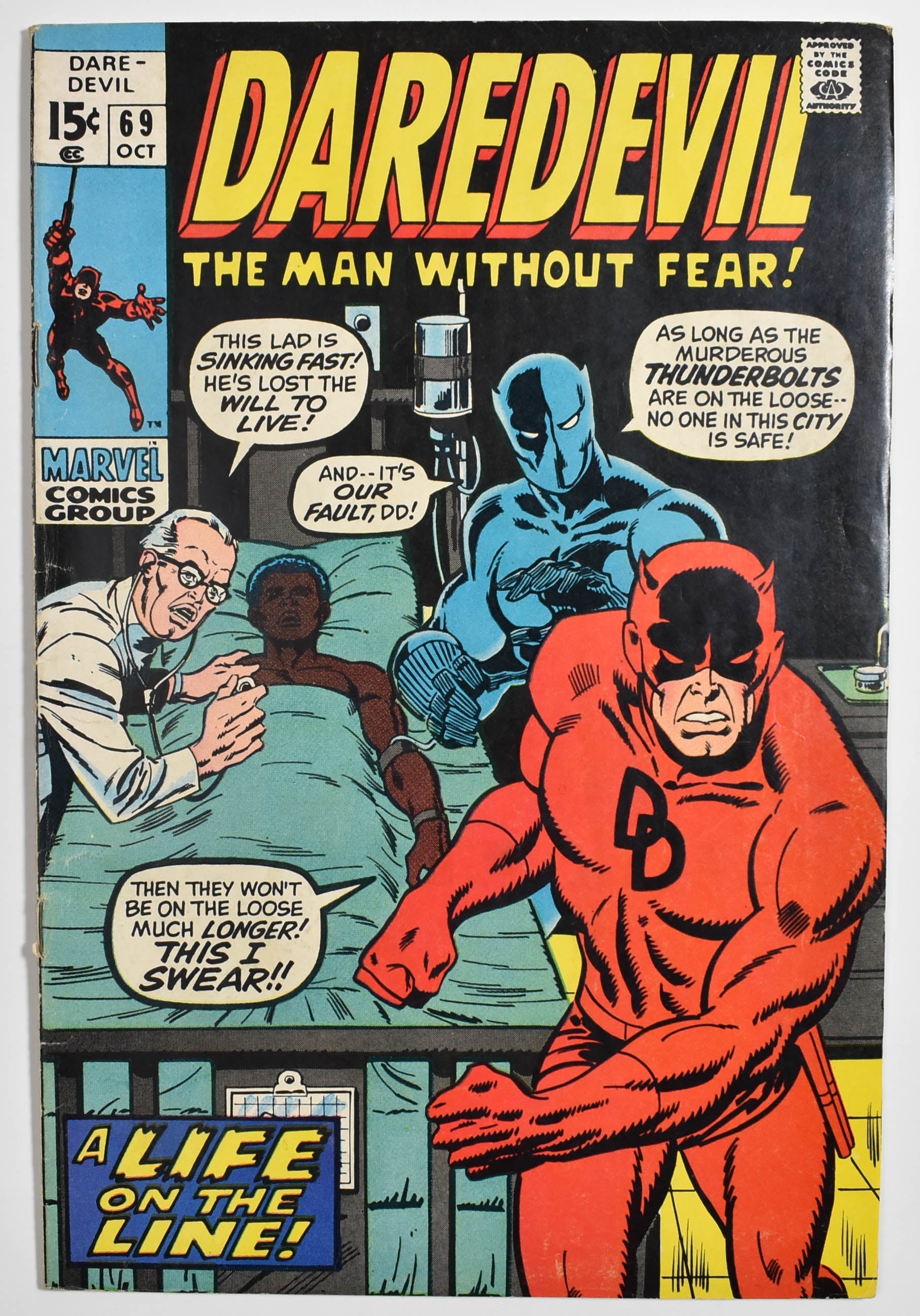 Daredevil Comic Book 69 October 1970 A Life on the Line