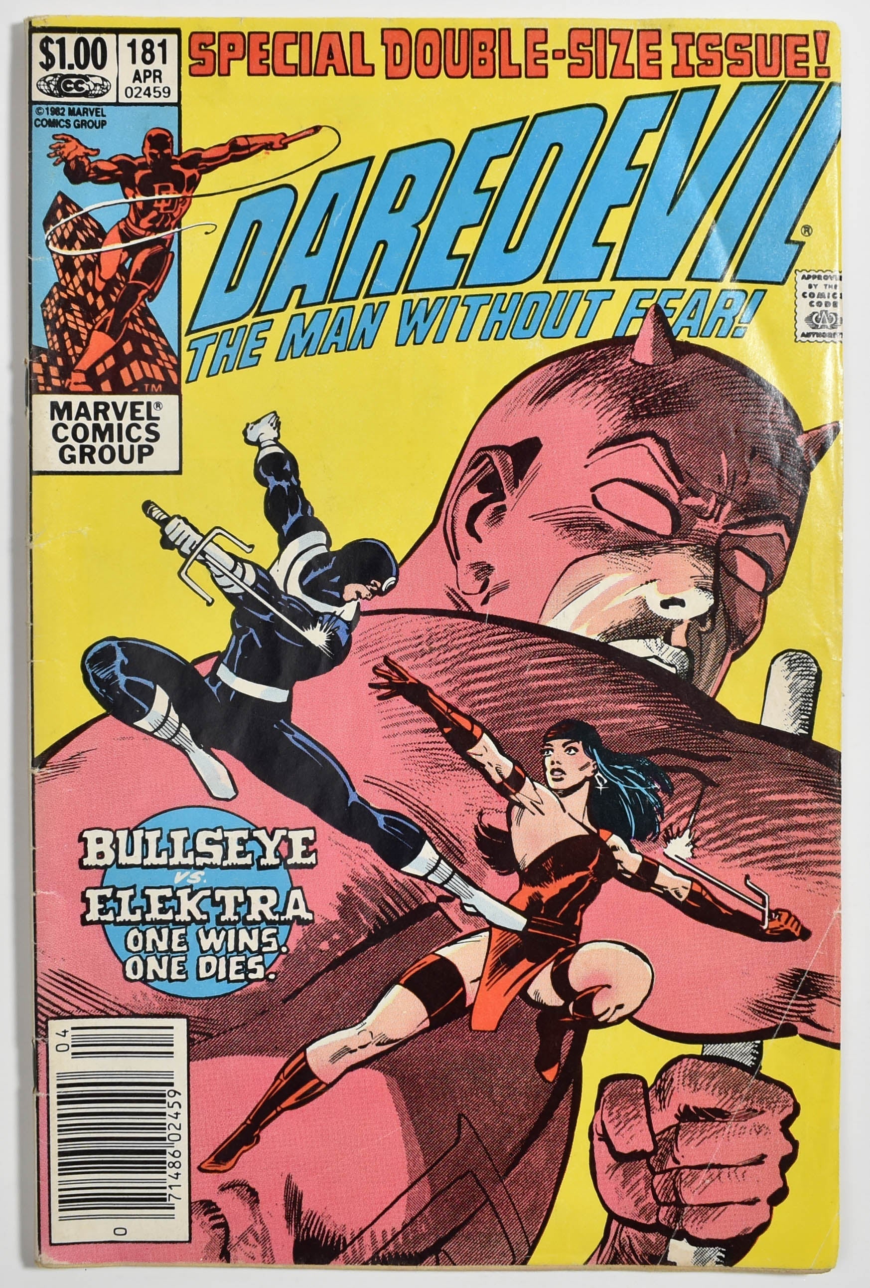 Daredevil Comic Book 181 April 1982 Last Hand Marvel Bullseye Vs Elektra