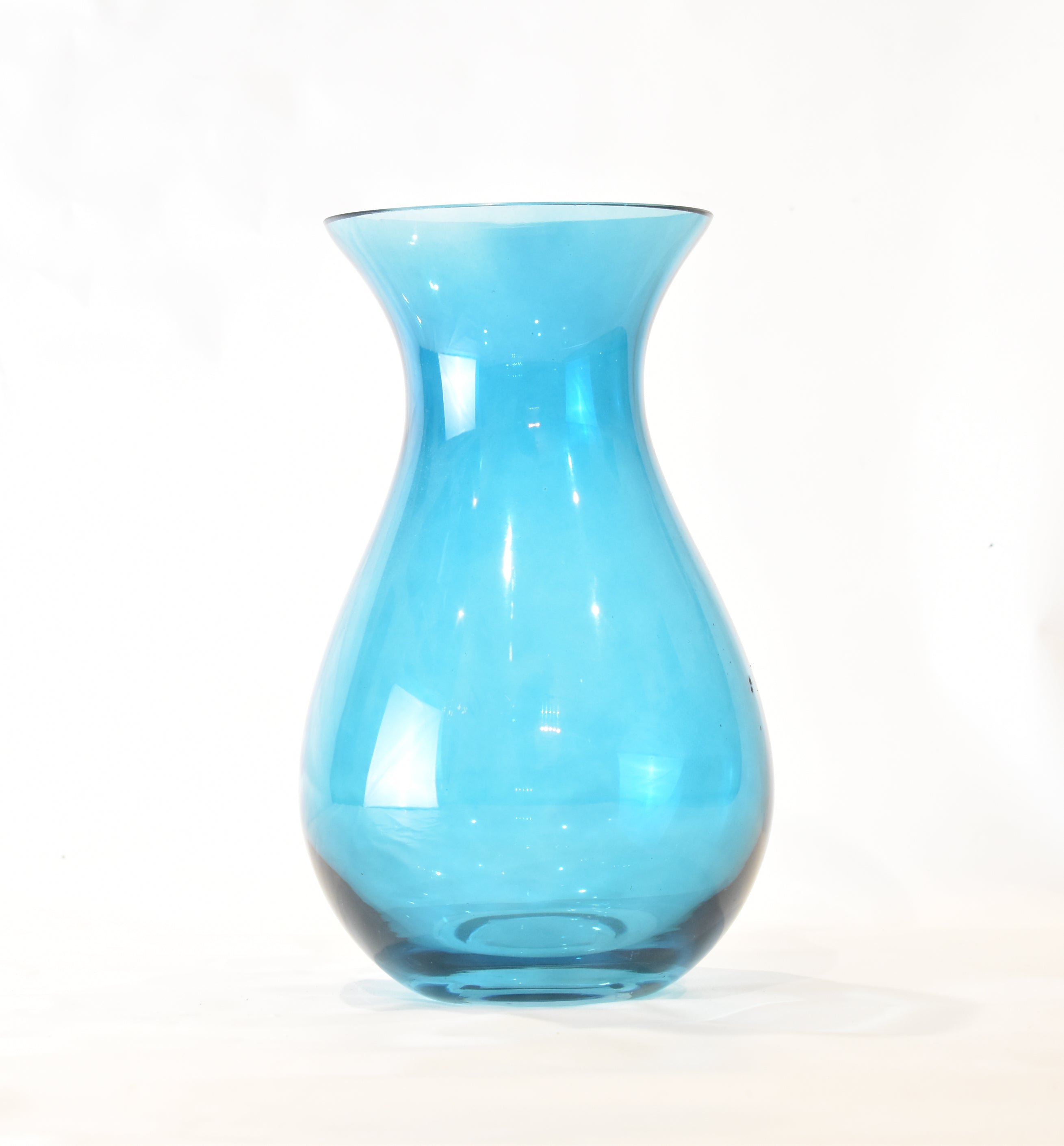 Teal Glass Vase 12 Inch Used Home Decor