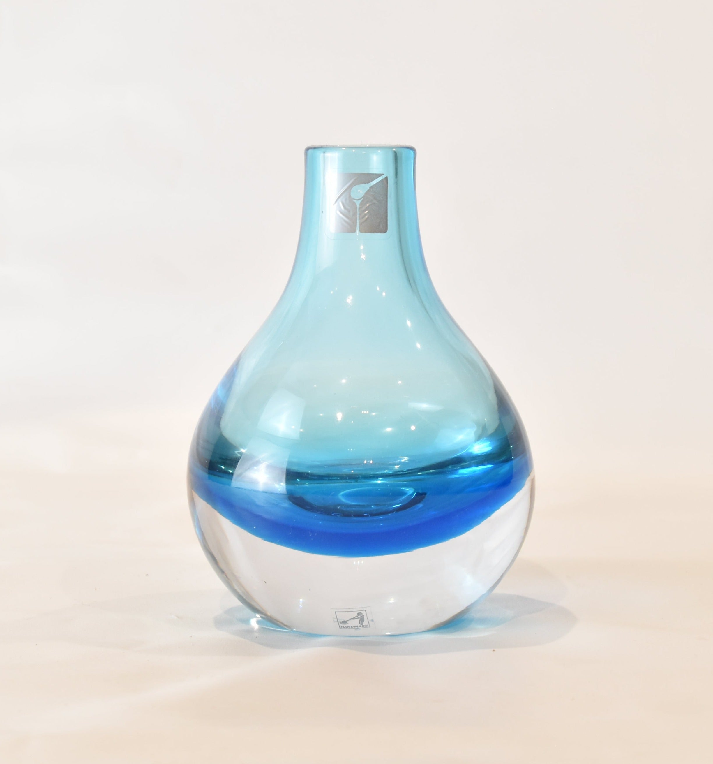 Teal Glass Vase 5 Inch Used Home Decor Glass Used