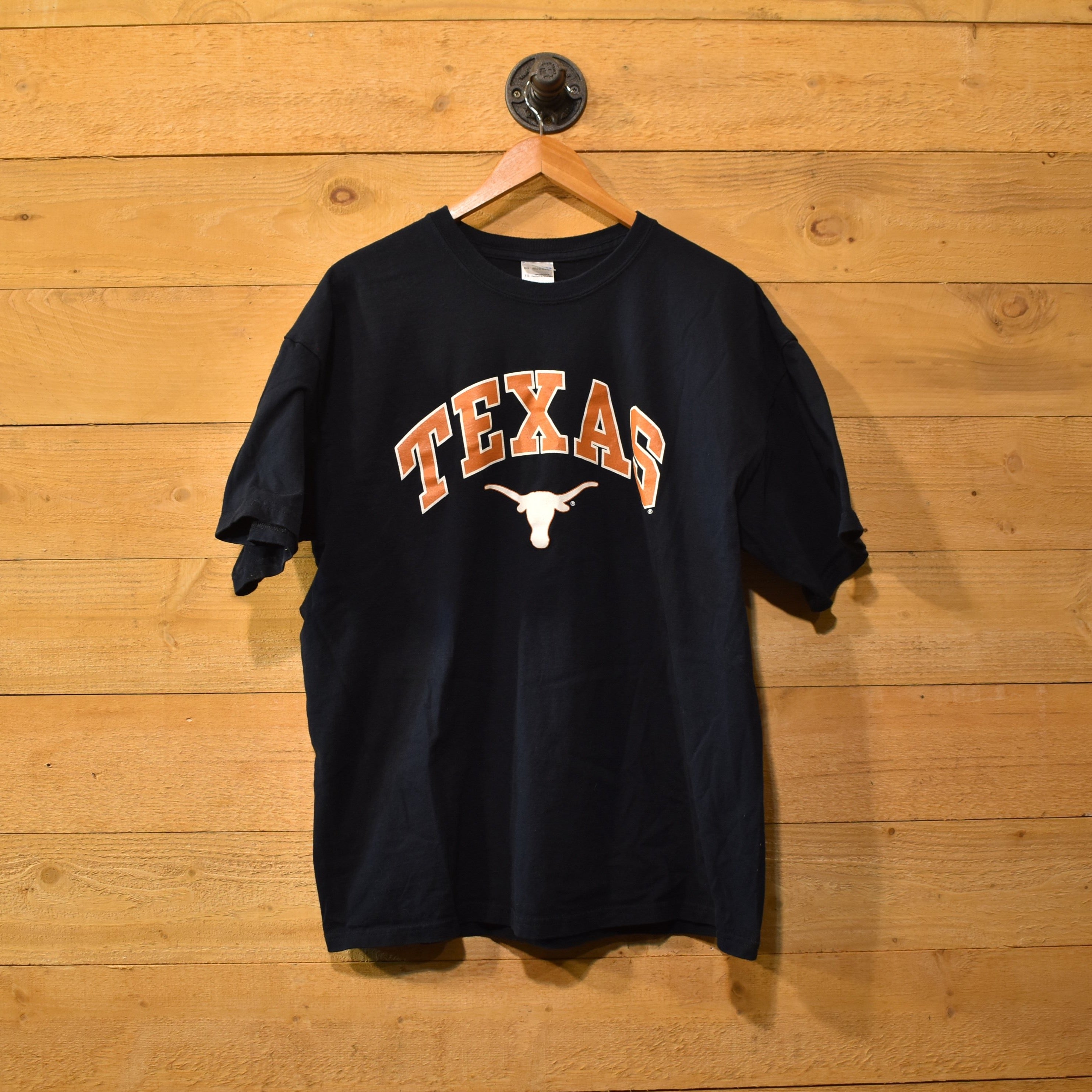 Texas Long Horns NCAA Black T Shirt XL - Used