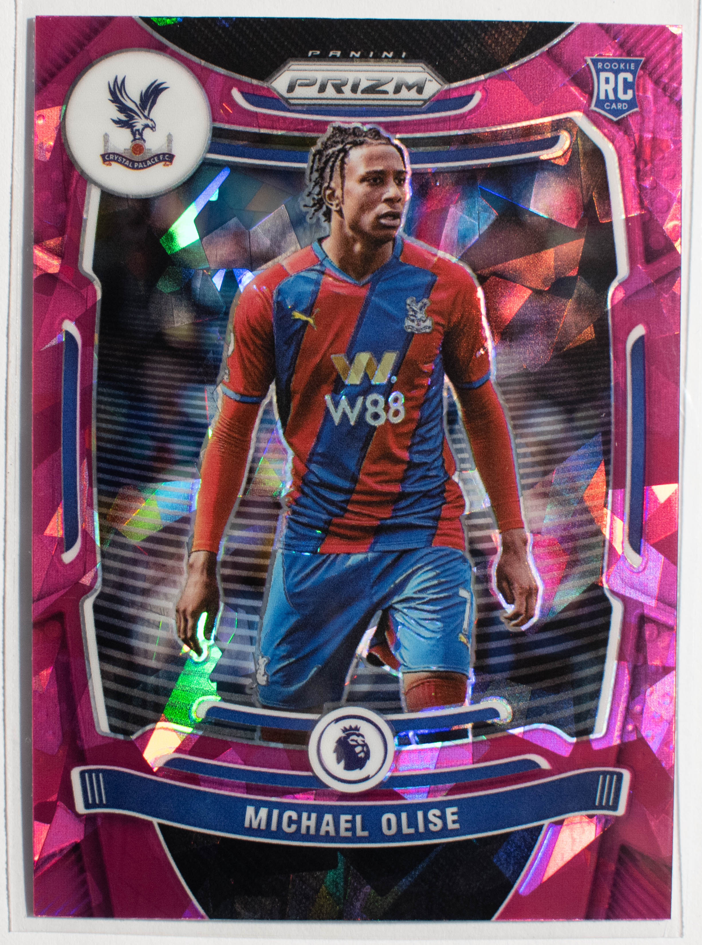 296 Michael Olise Panini Prizm premier league 2021- 22 PINK Cracked ICE Prizm