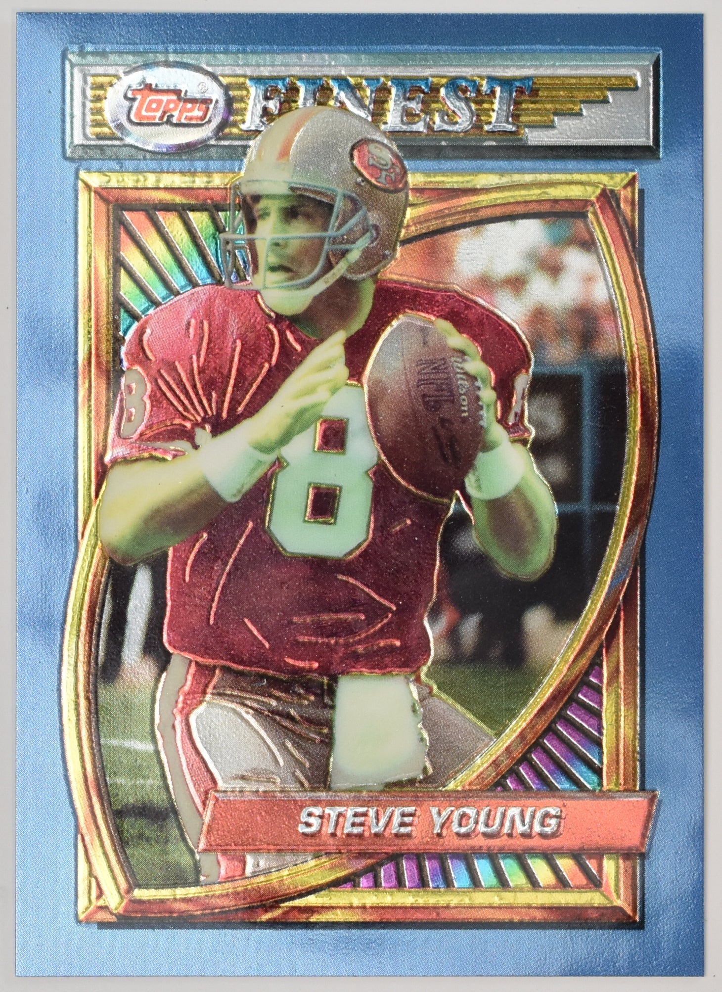 Steve Young Topps Finest 77 1994 Football Card San Francisco 49ers