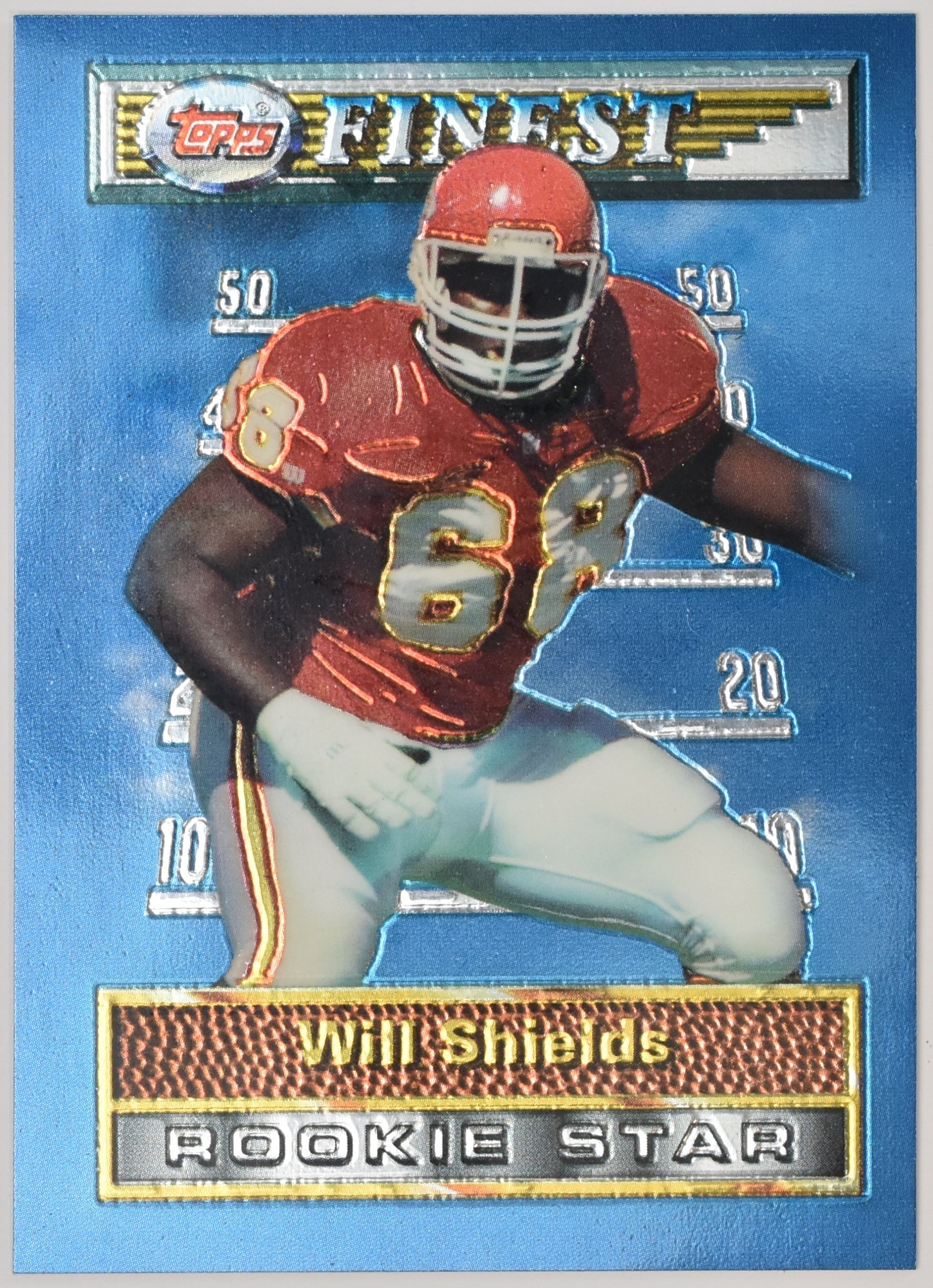 Will Shields Topps Finest 207 Rookie Star Football Card Kansas City Chiefs