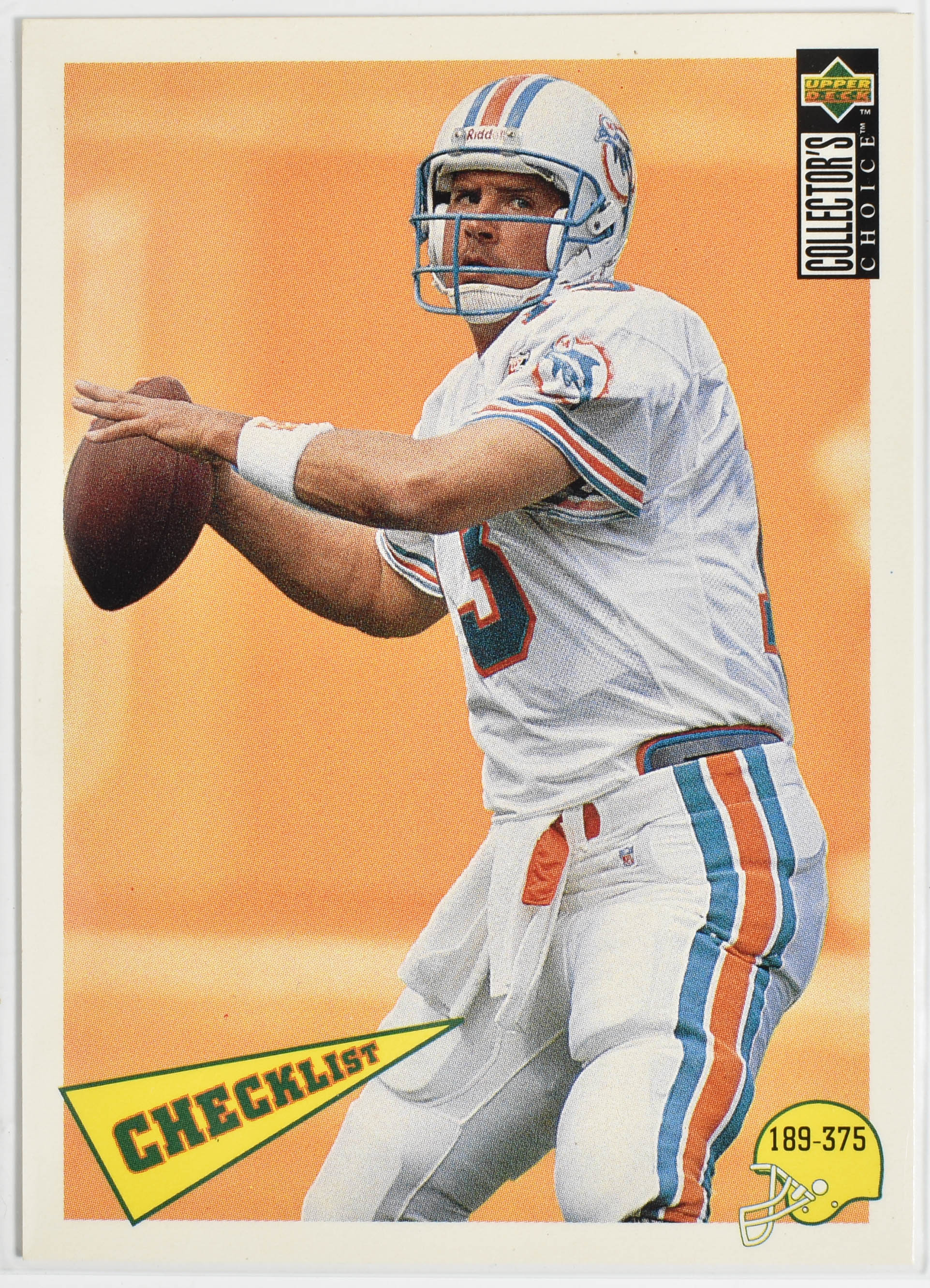Dan Marino 375 Upper Deck 1996 Check List Miami Dolphins