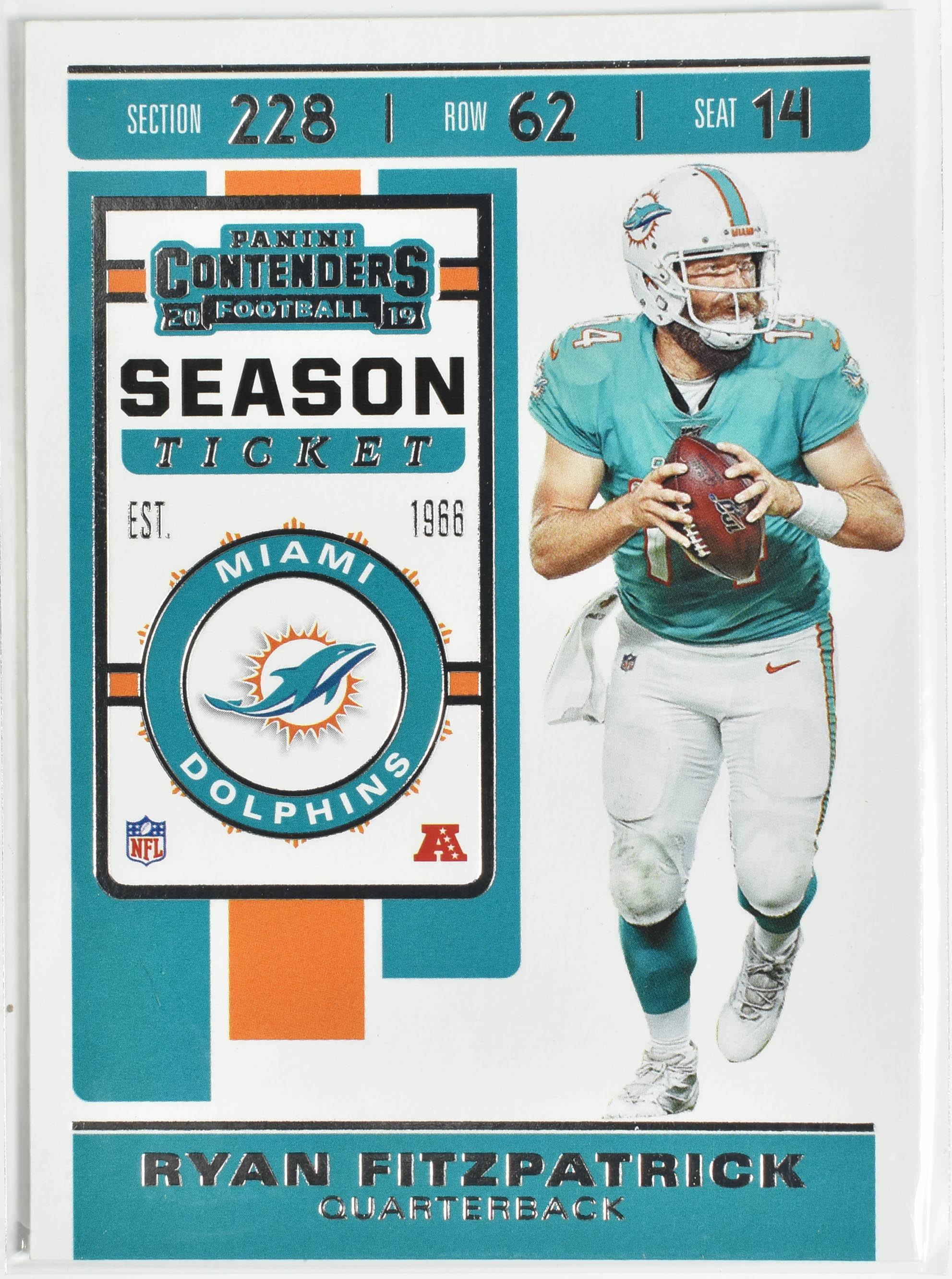 Ryan Fitzpatrick 6 Contenders 2019 Panini Miami Dolphins