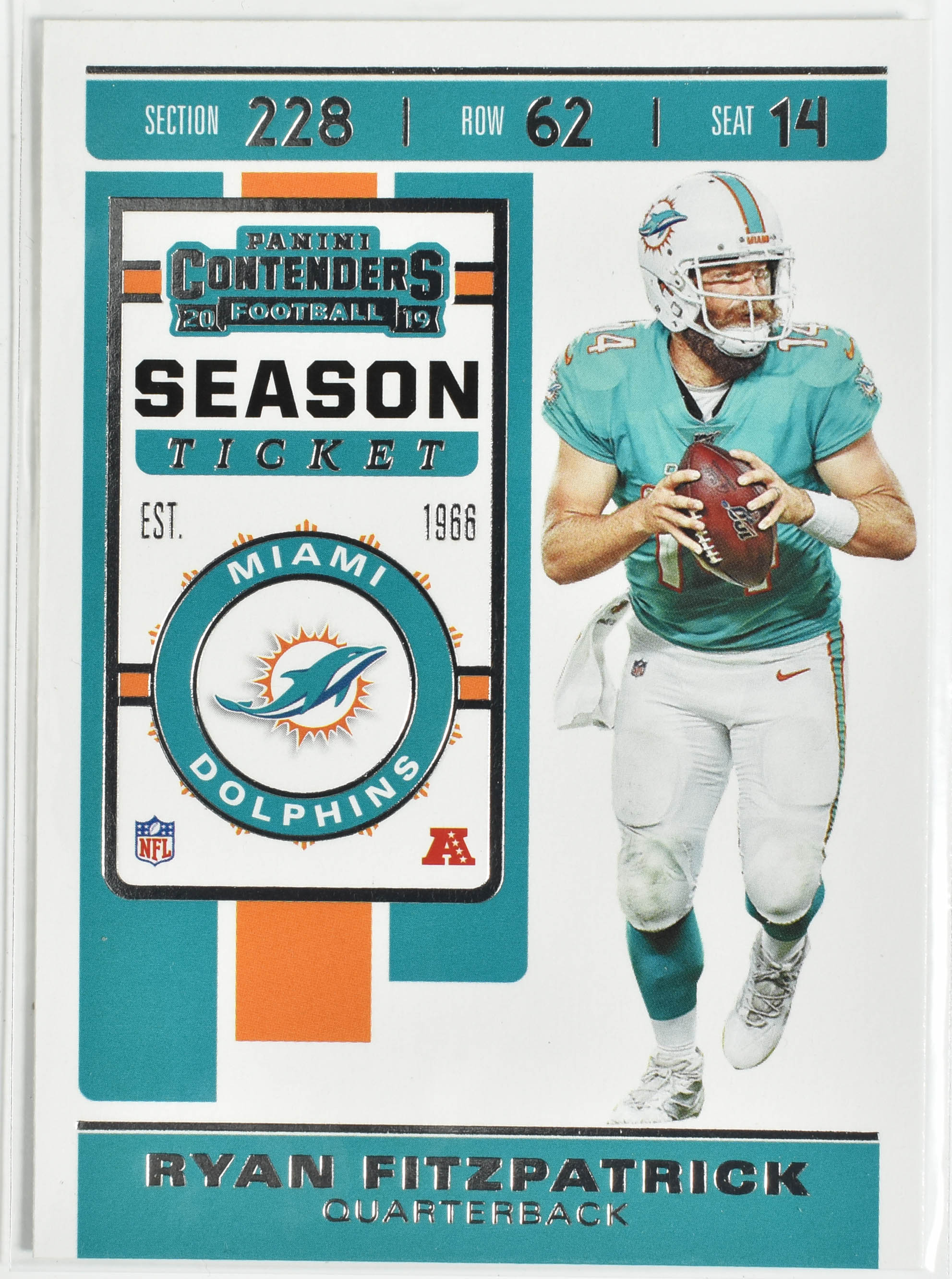 Ryan Fitzpatrick 6 Panini 2019 Contenders Miami Dolphins