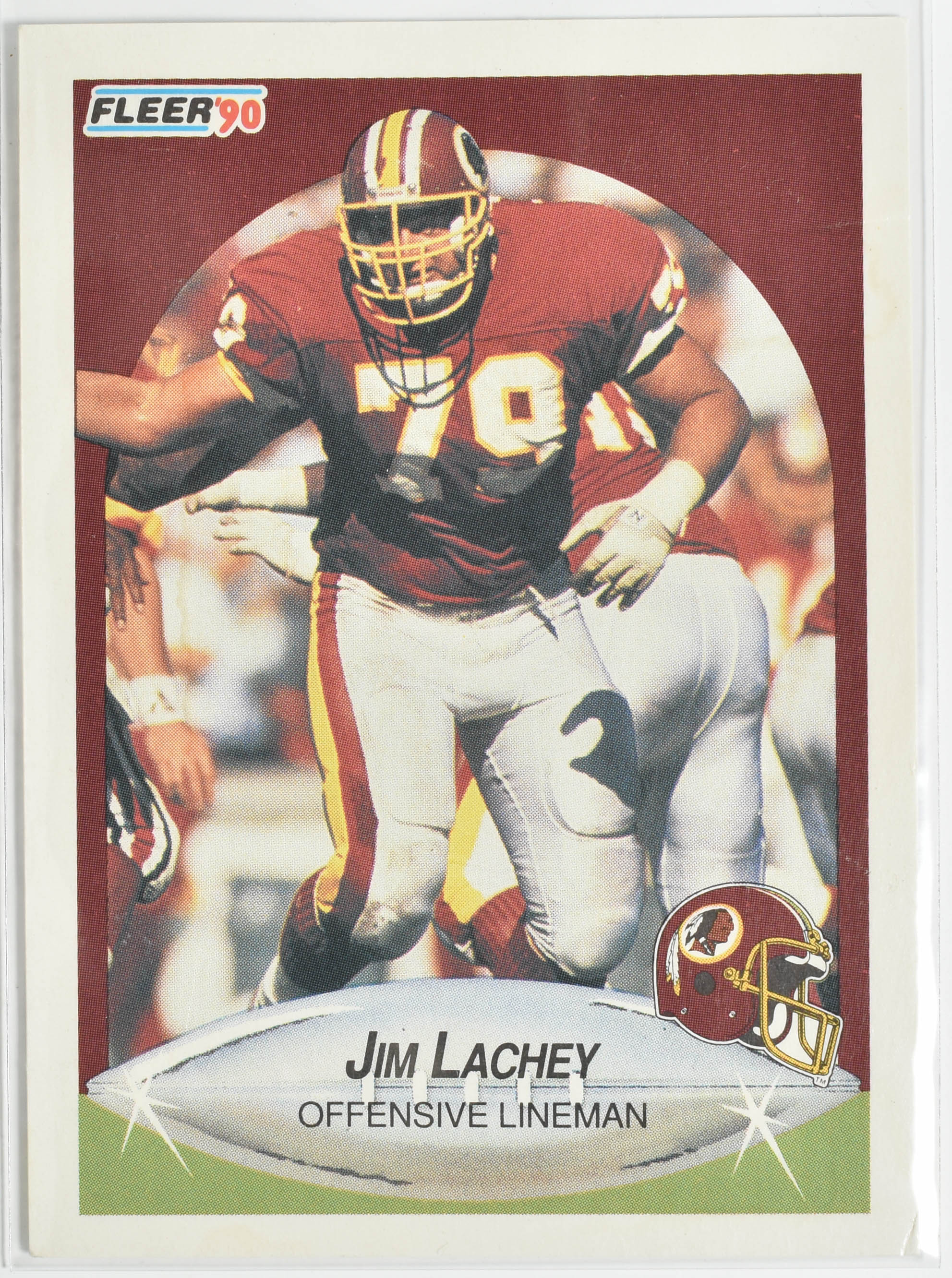 Jim Lachey 158 Fleer 1990 Washington Football Team