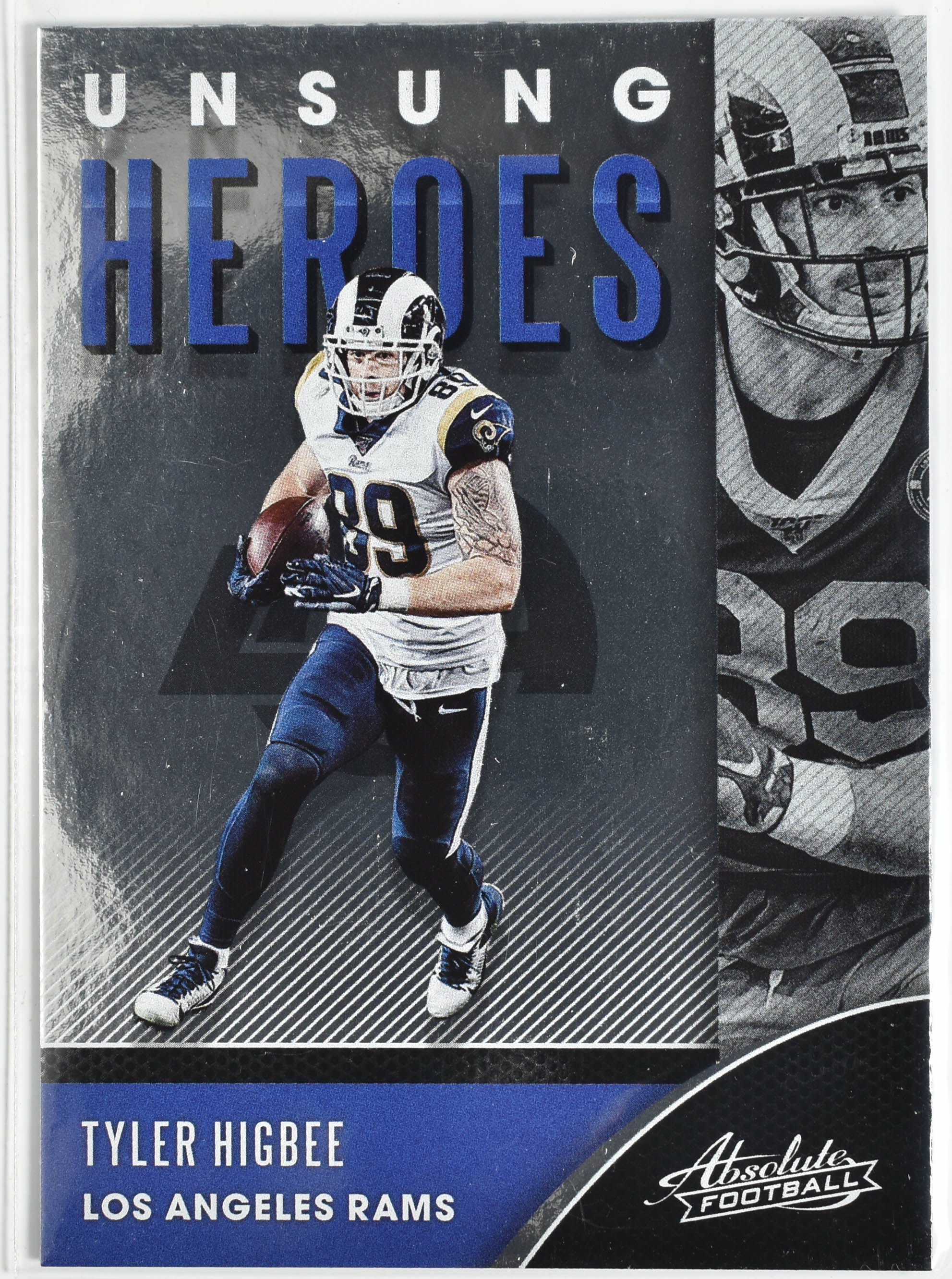 Tyler Higbee UH TH Panini 2020 Absolute Football Unsung Heroes Rams Football Car