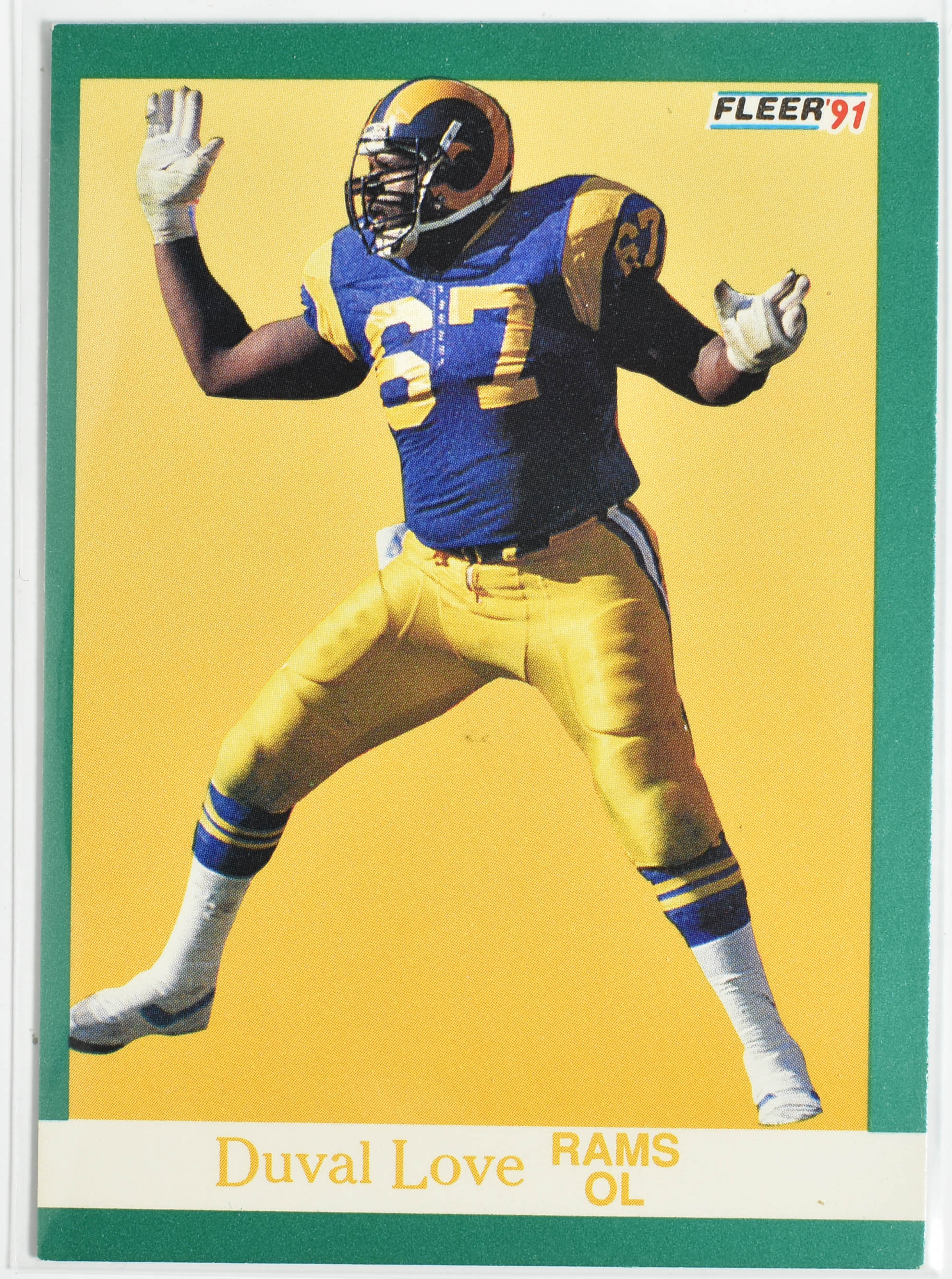 Duval Love 272 Fleer 1991 Rams Football Card