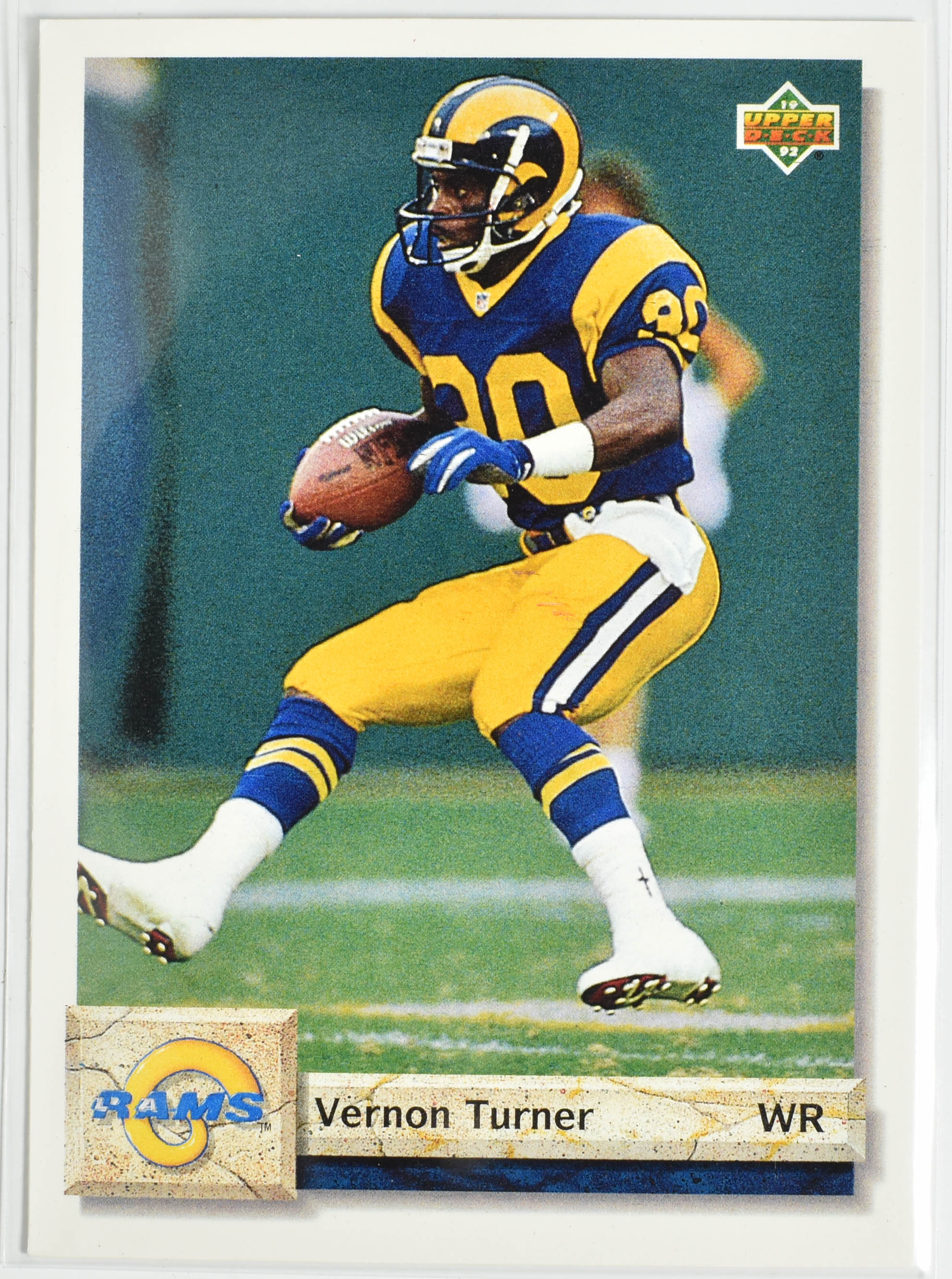 Vernon Turner 537 Upper Deck 1992 Rams Football Card