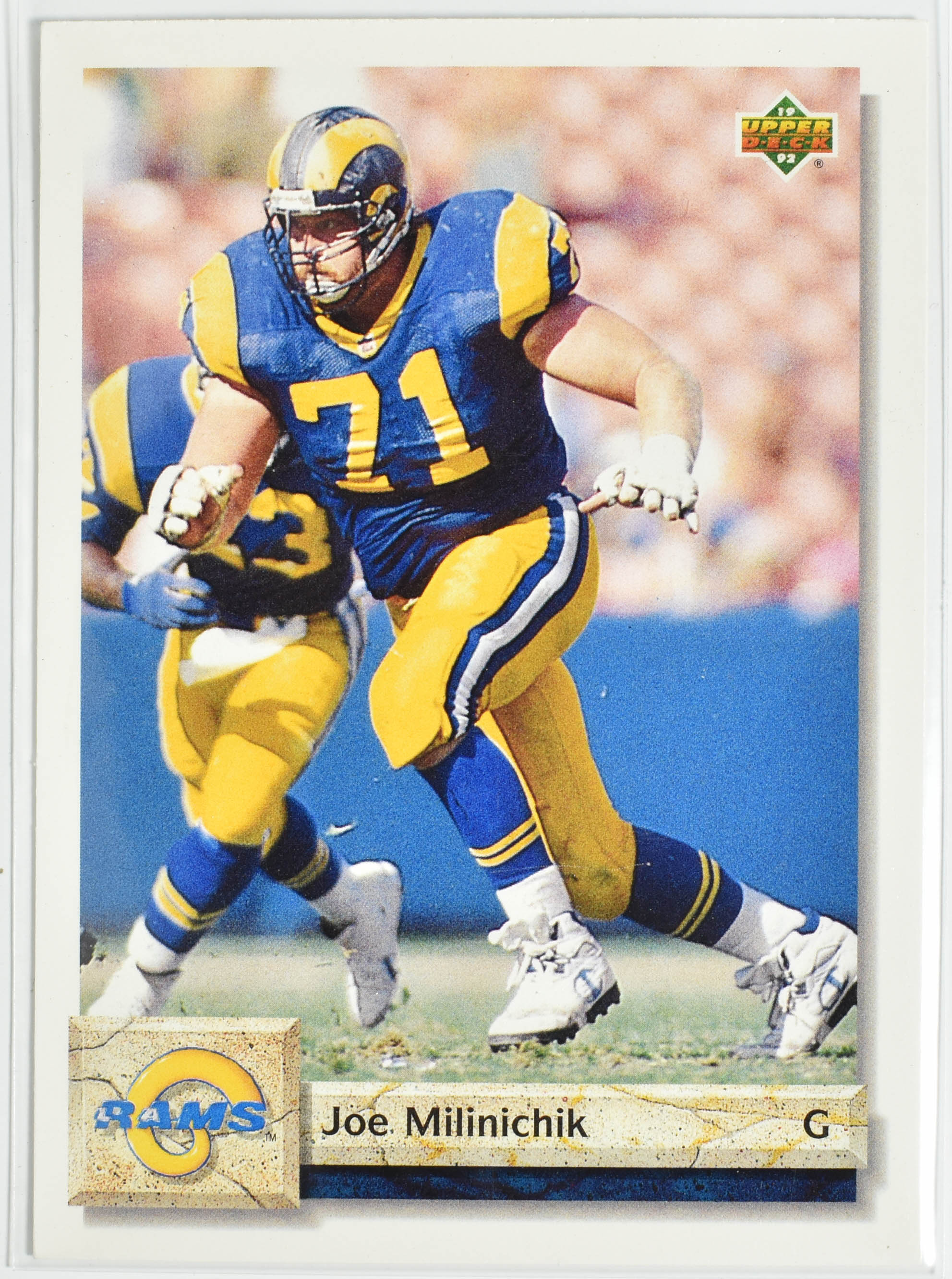 Joe Milinichik 583 Upper Deck 1992 Rams Football Card