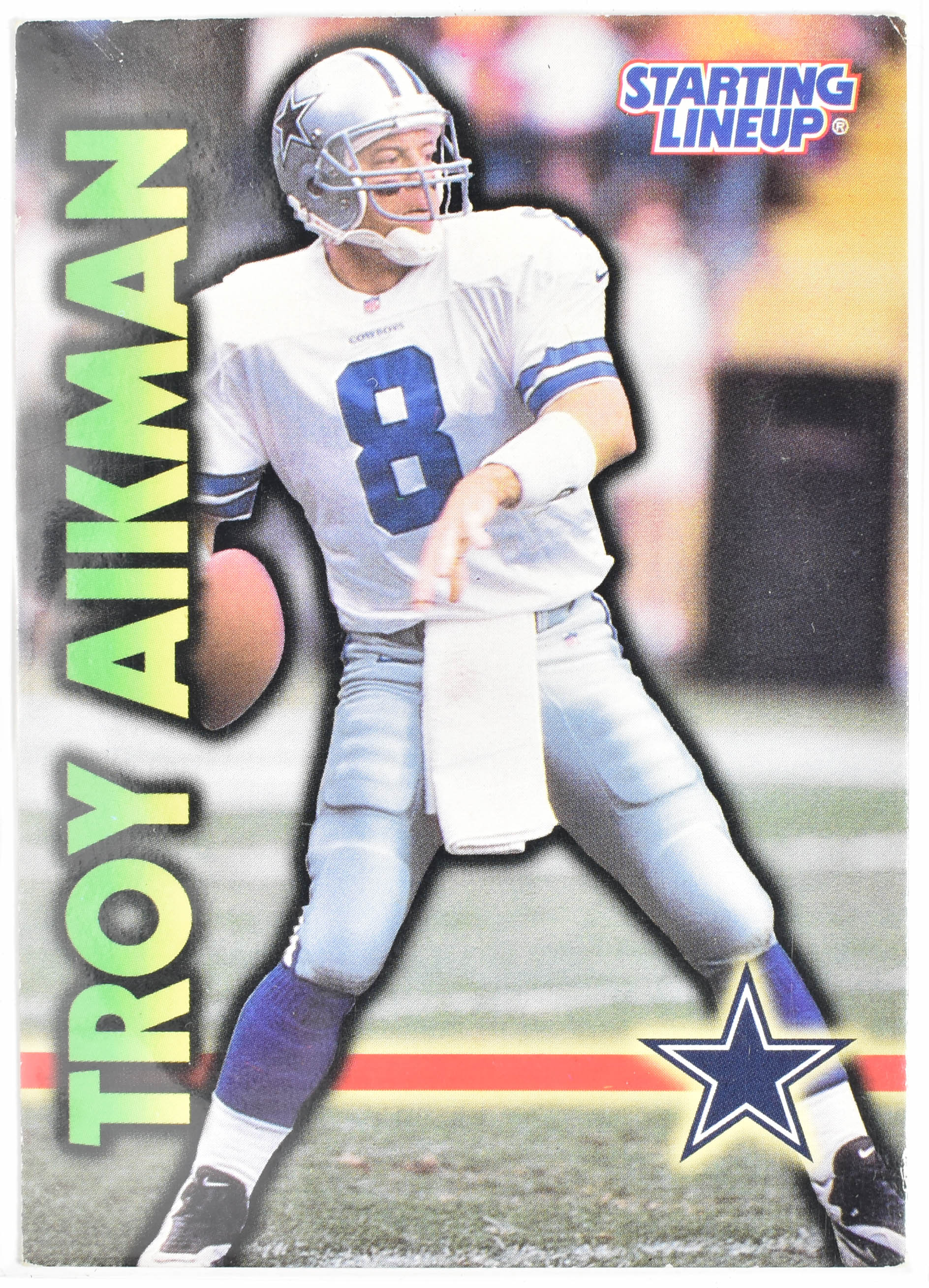 Troy Aikman 8 1999 Starting Lineup Card Hasbro Dallas Cowboys