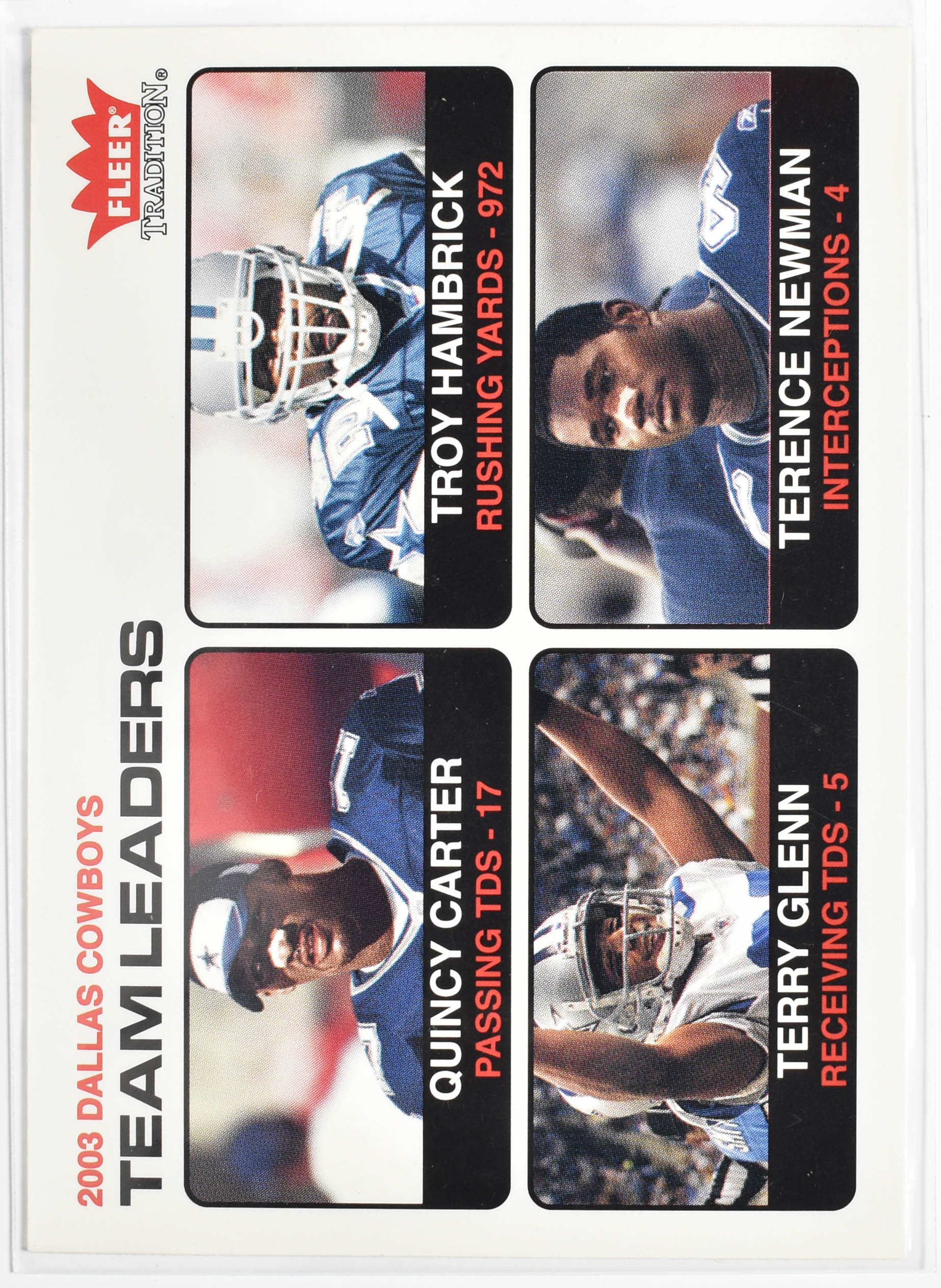 Dallas Cowboys Team Leader Card 20 Fleer 2004
