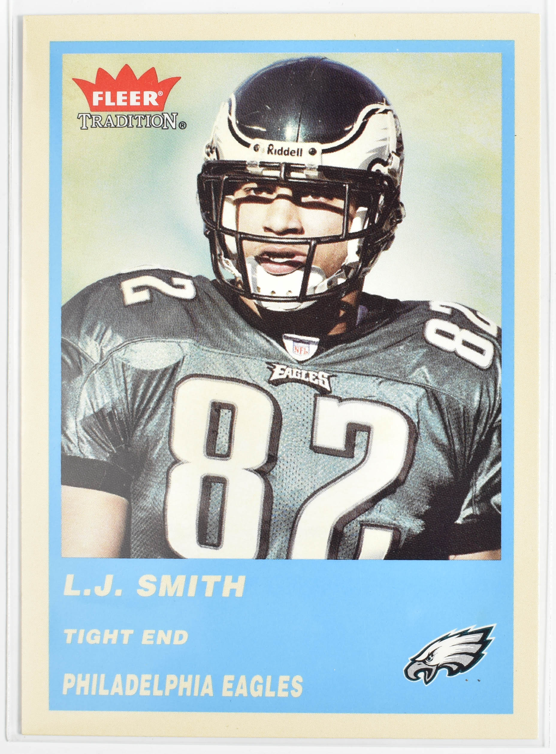 LJ Smith 138 Fleer 2004 Eagles Football Card