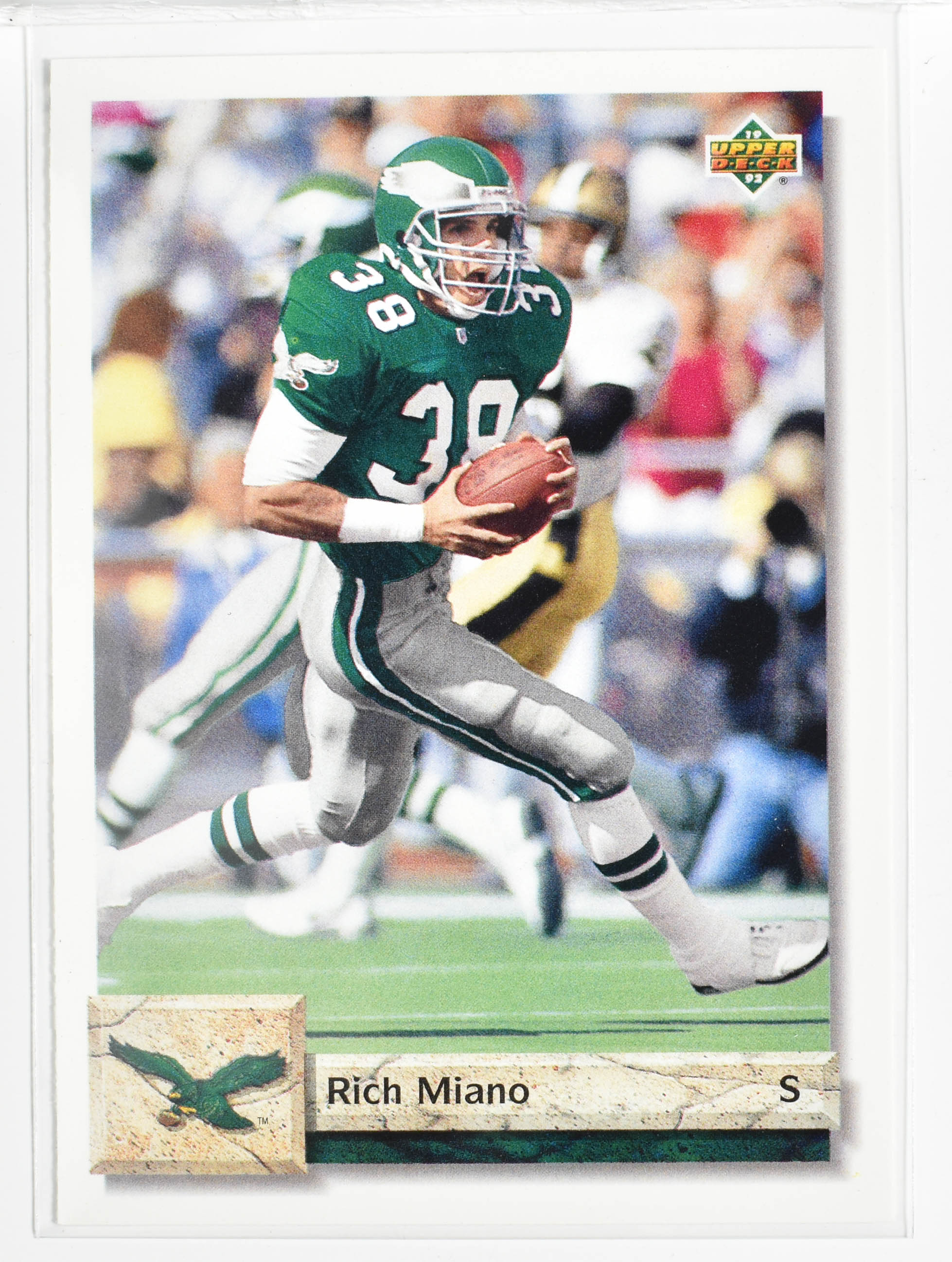 Rich Miano 210 Upper Deck 1992 Eagles Football Card