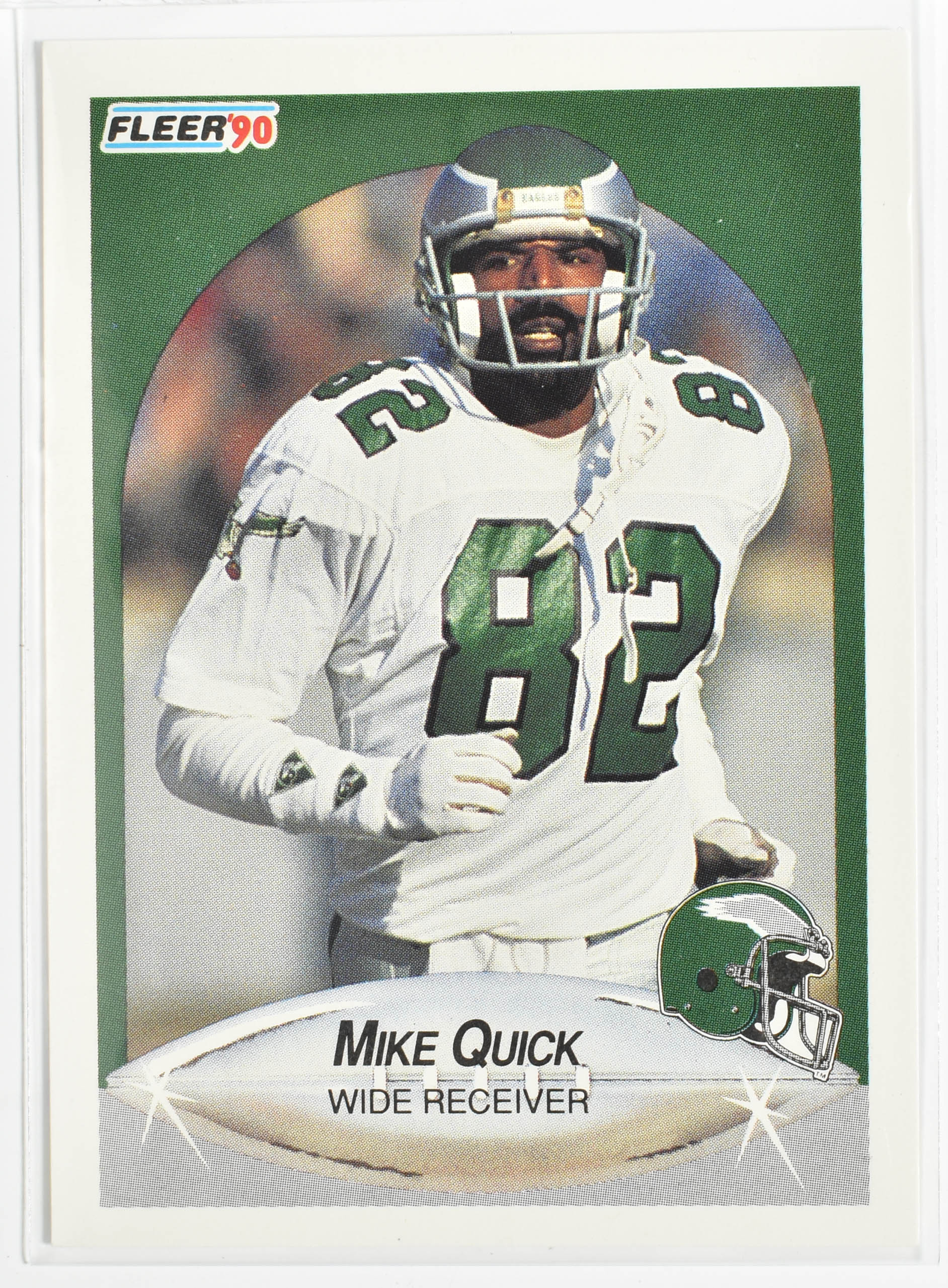 Mike Quick 88 Fleer 1990 Eagles Football Card