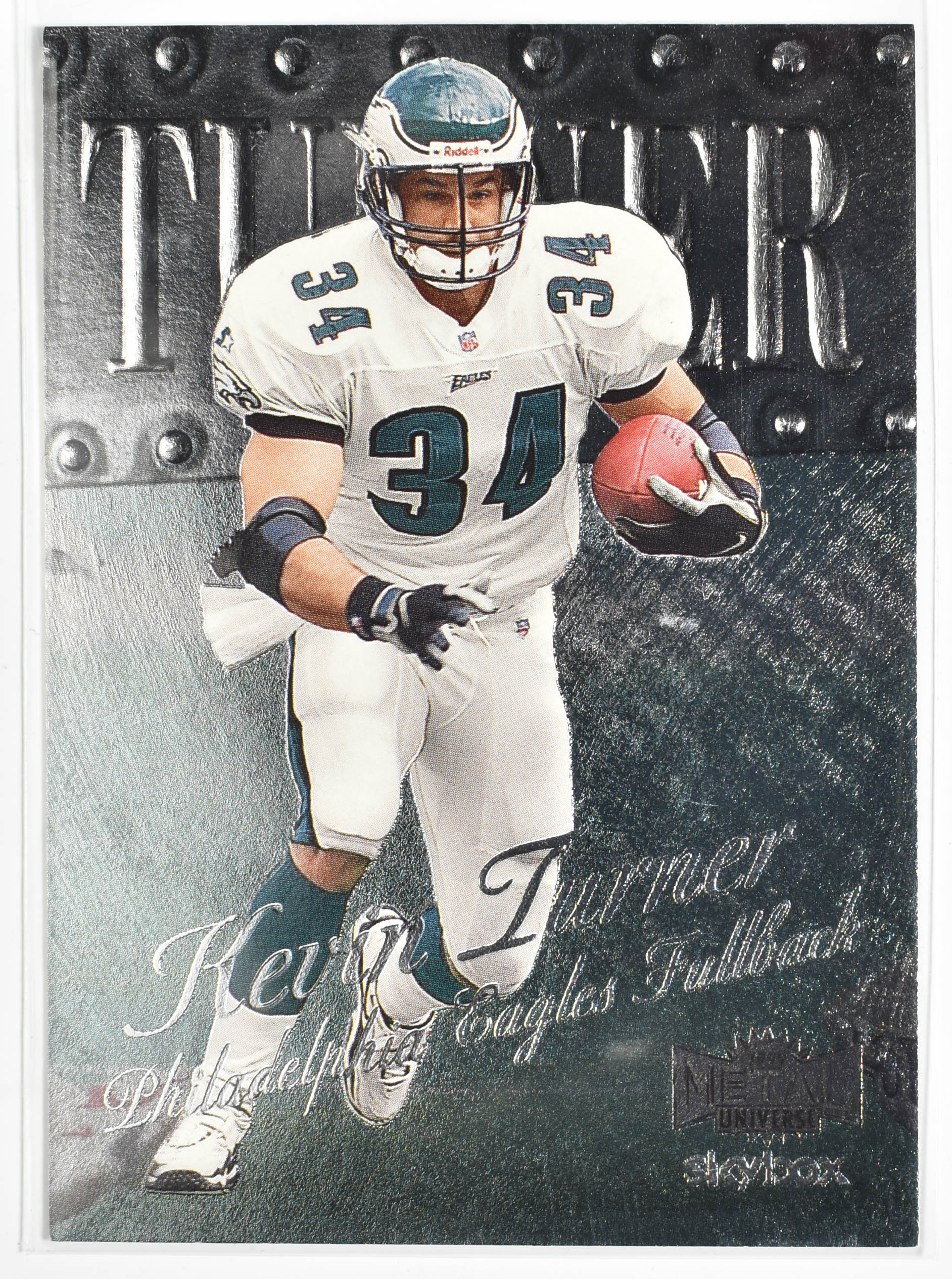 Kevin Turner 28 Skybox 1999 Metal Universe Eagles Football Card