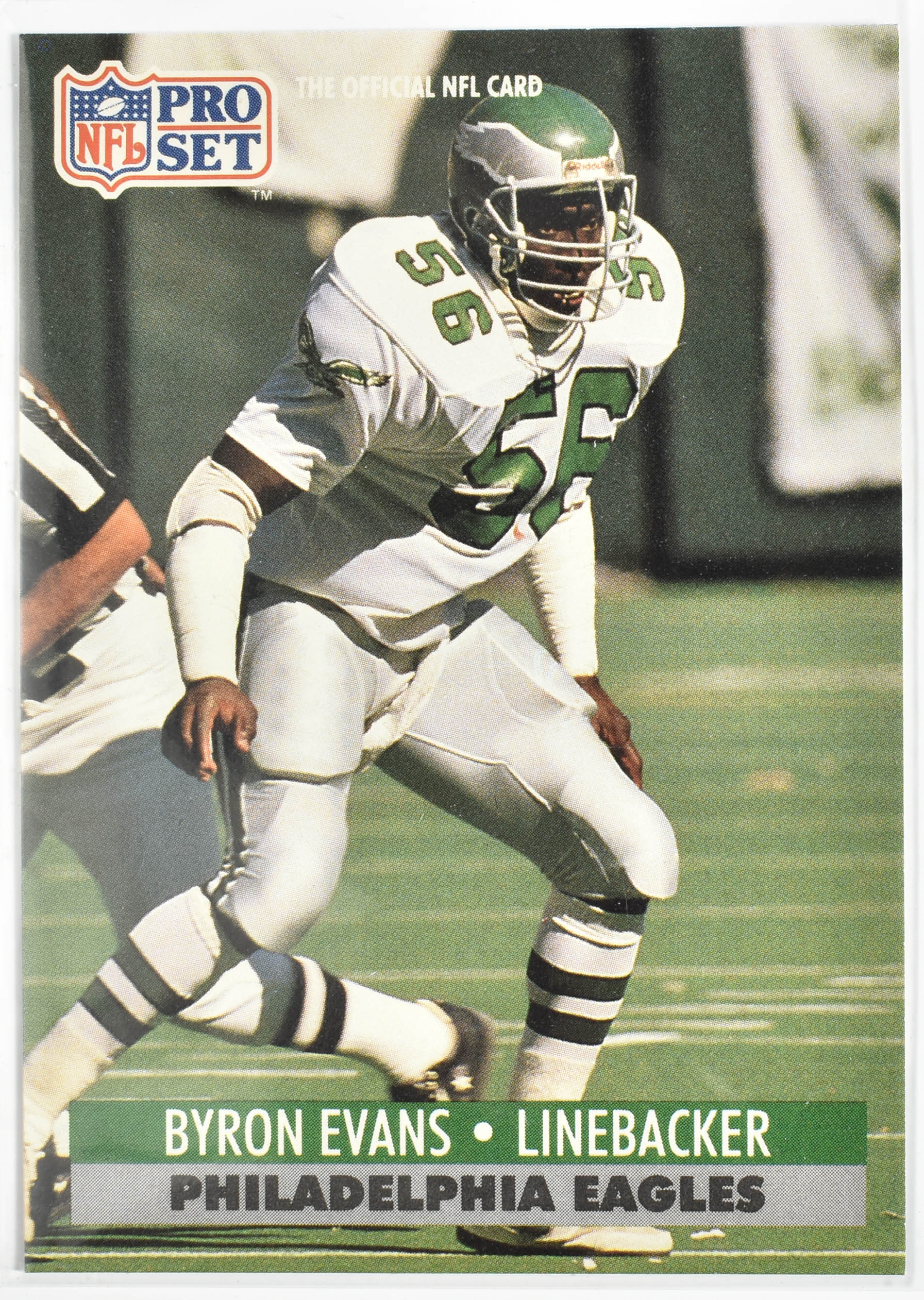 Byron Evans 615 Pro Set 1991 Eagles Football Card
