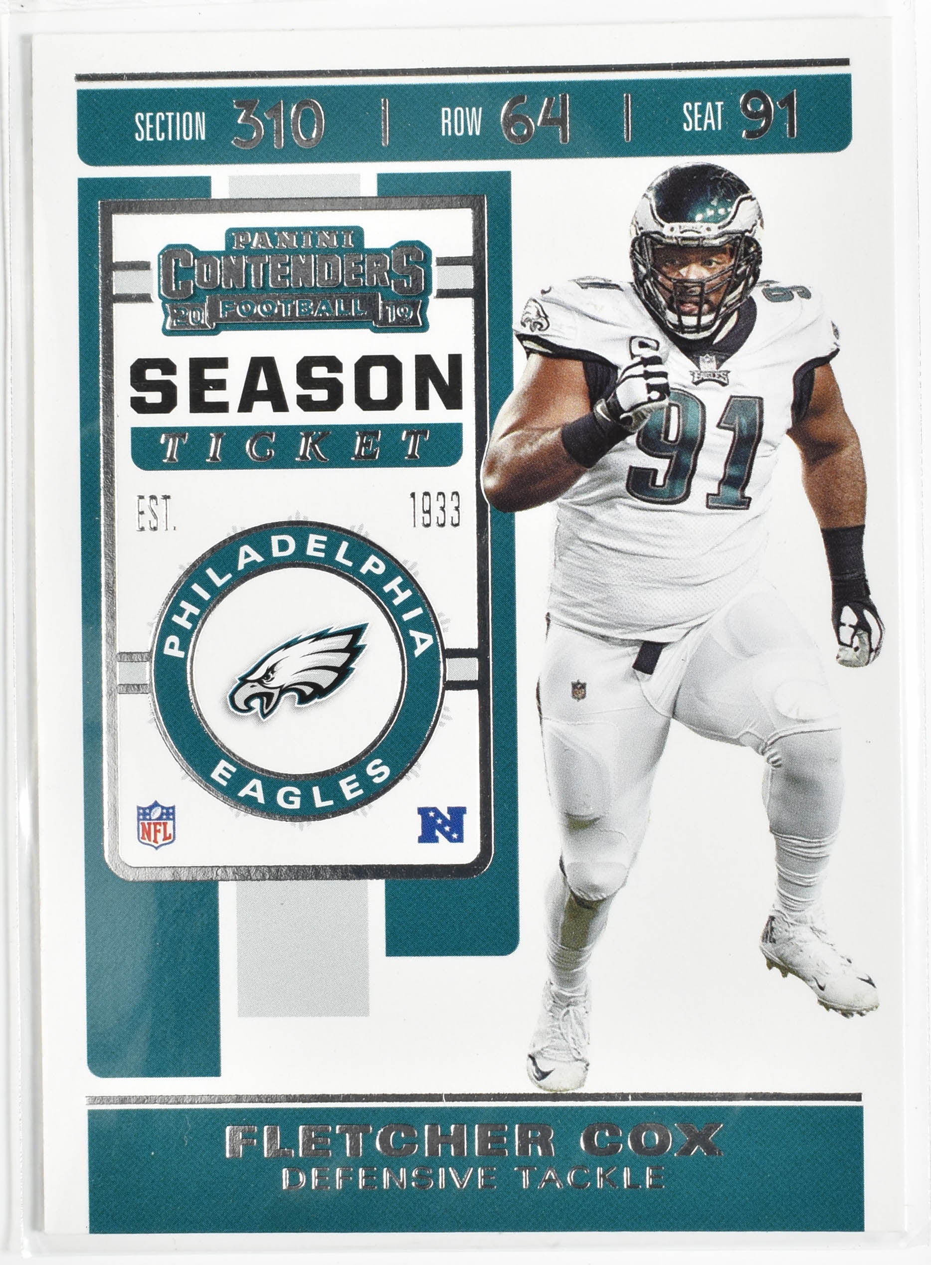 Fletcher Cox 58 Panini 2019 Contenders Football Eagles