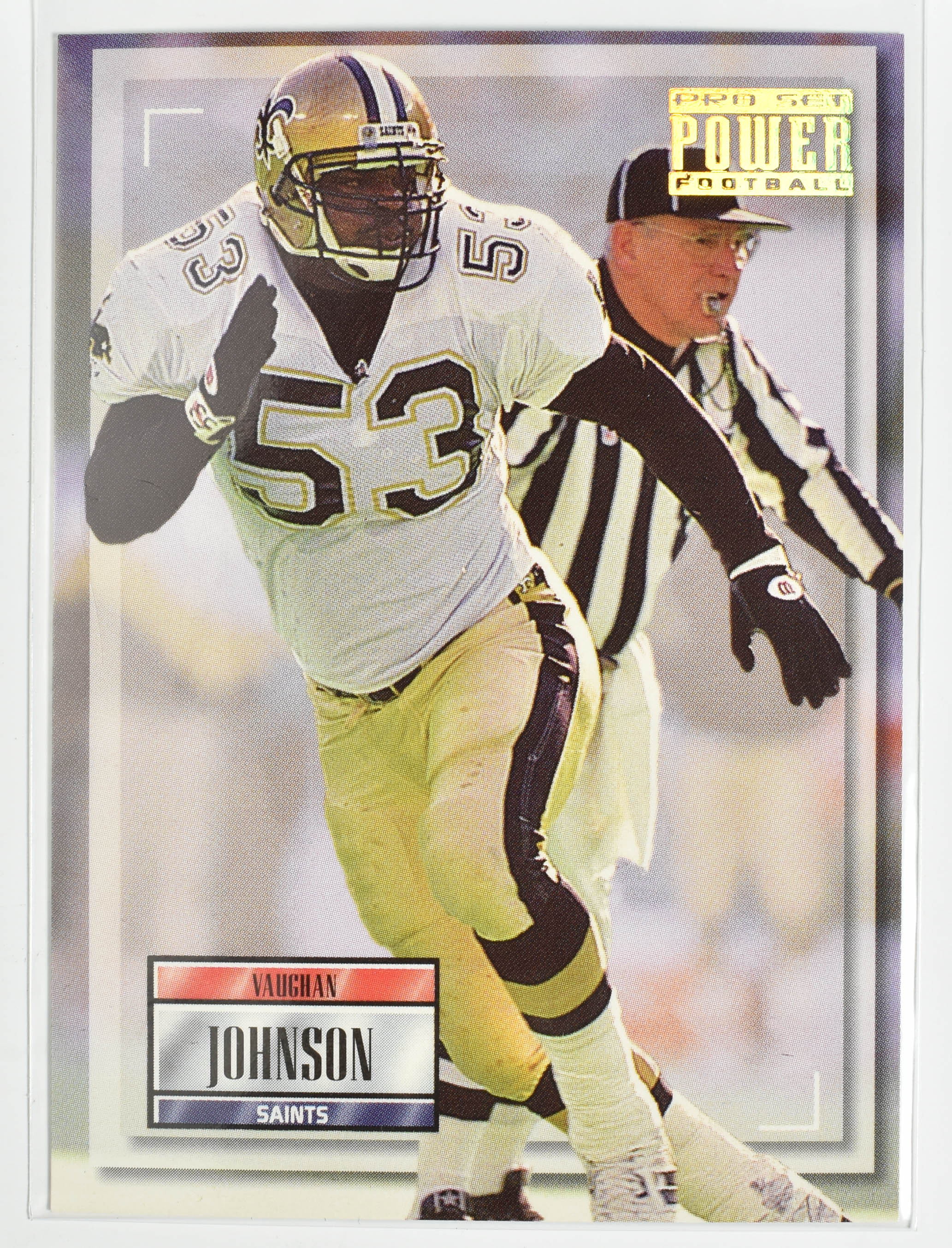 Vaughan Johnson 053 Pro Set Power Football 1993 New Orleans Saints