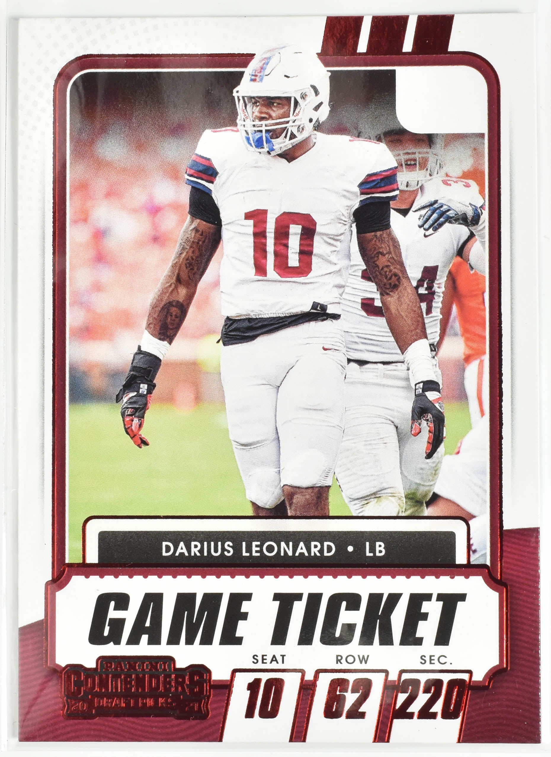 Darius Leonard No.87 Panini Contenders 2021 Draft Picks Red