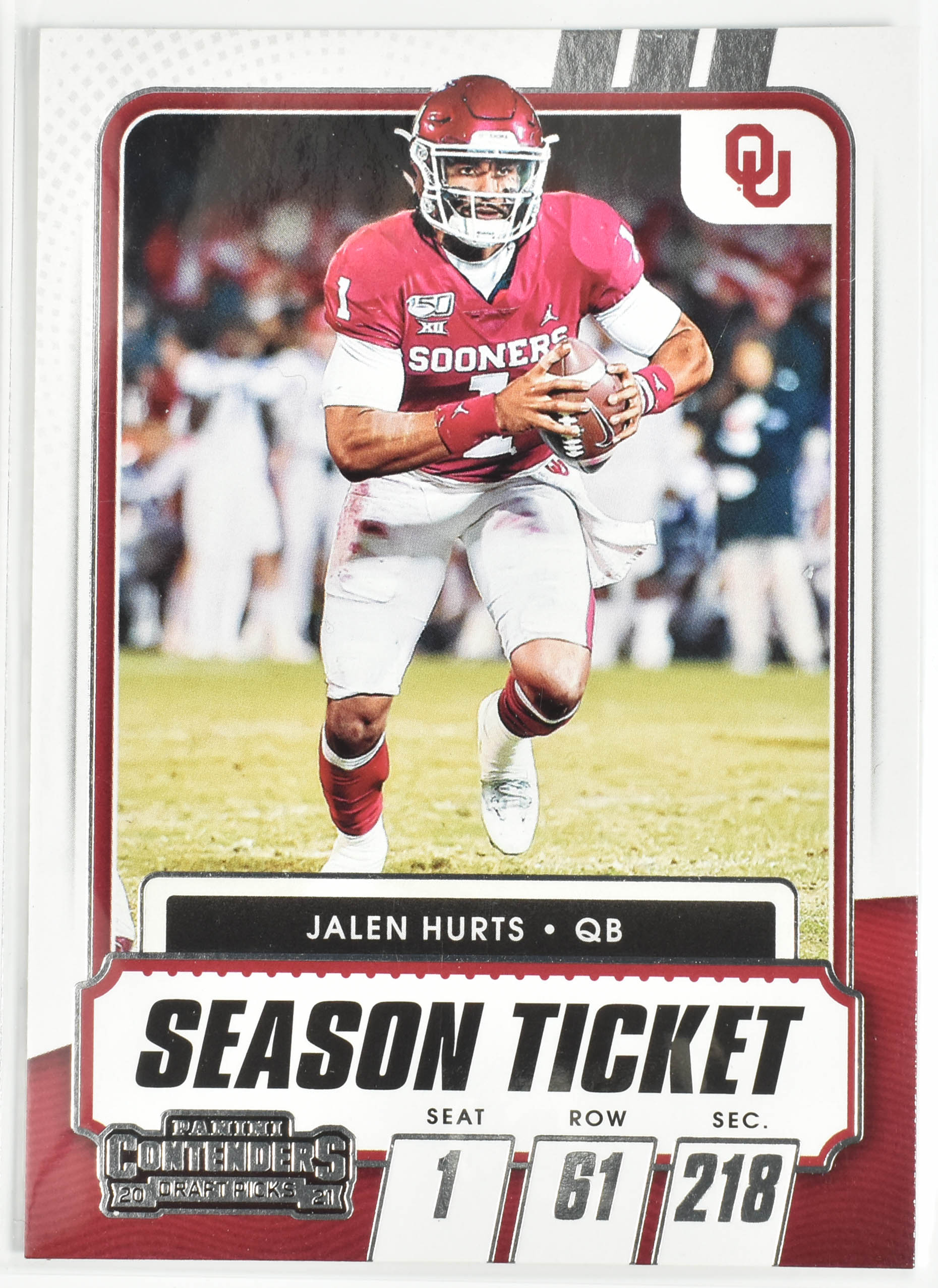 Jalen Hurts No.26 OU Panini Contenders 2021 Draft Picks Season Ticket