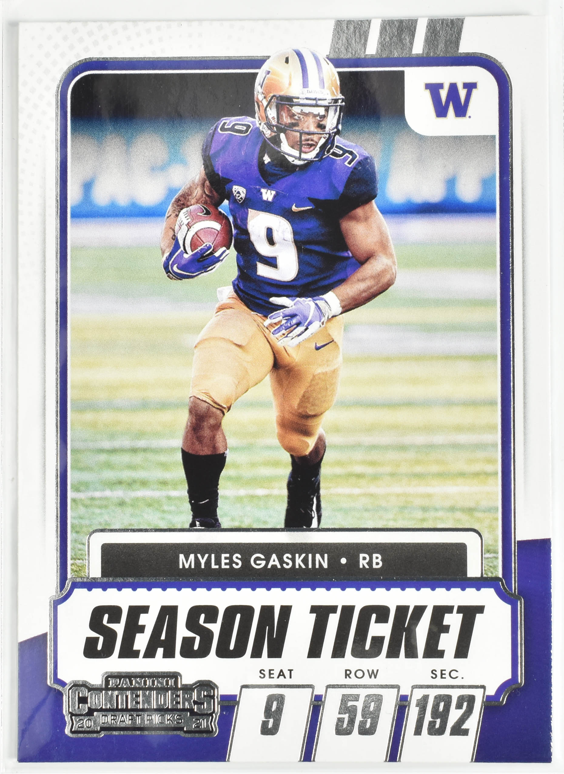 Myles Gaskin No.61 Panini Contenders 2021 Draft Picks Season Ticket