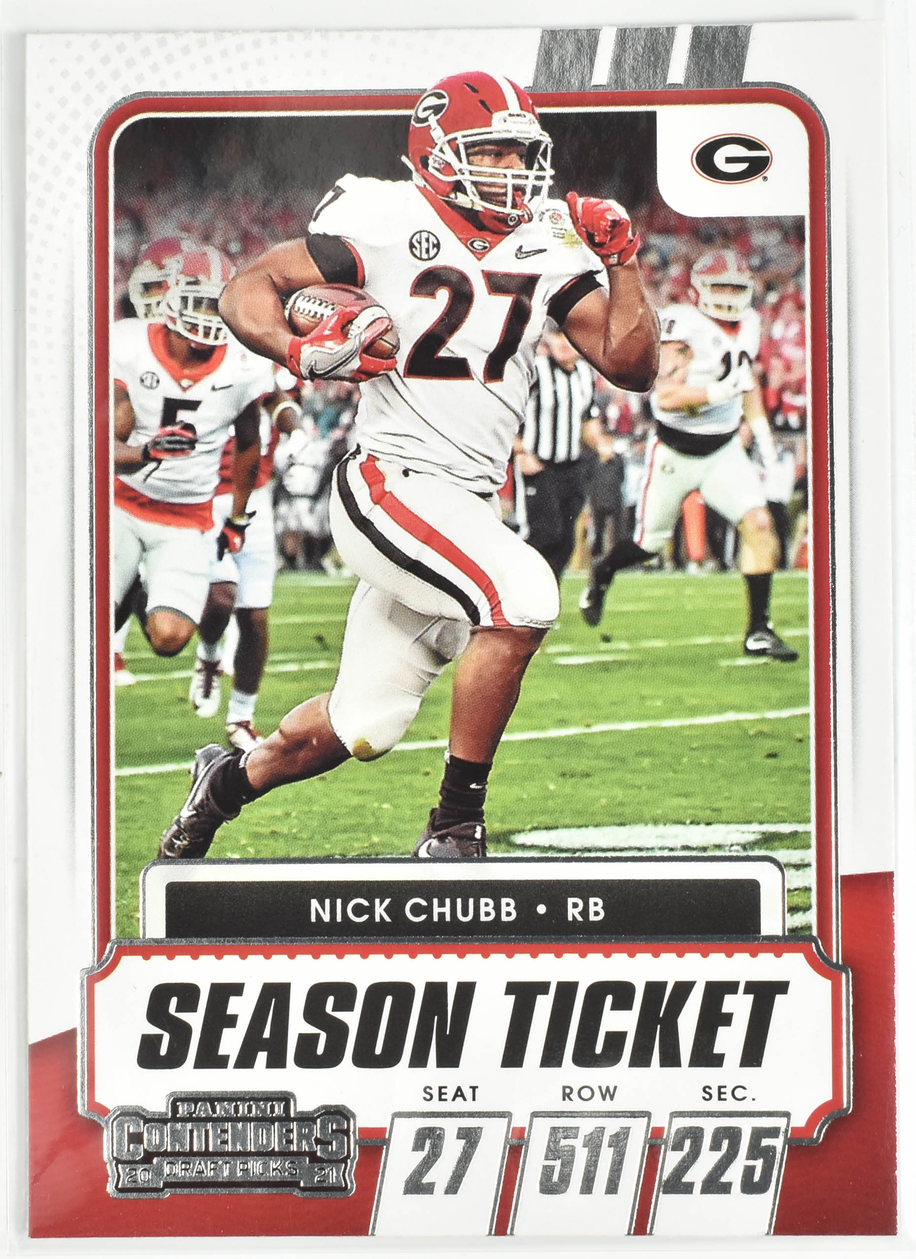 Nick Chubb No.52 Georgia Panini Contenders 2021 Draft Picks Season Ticket