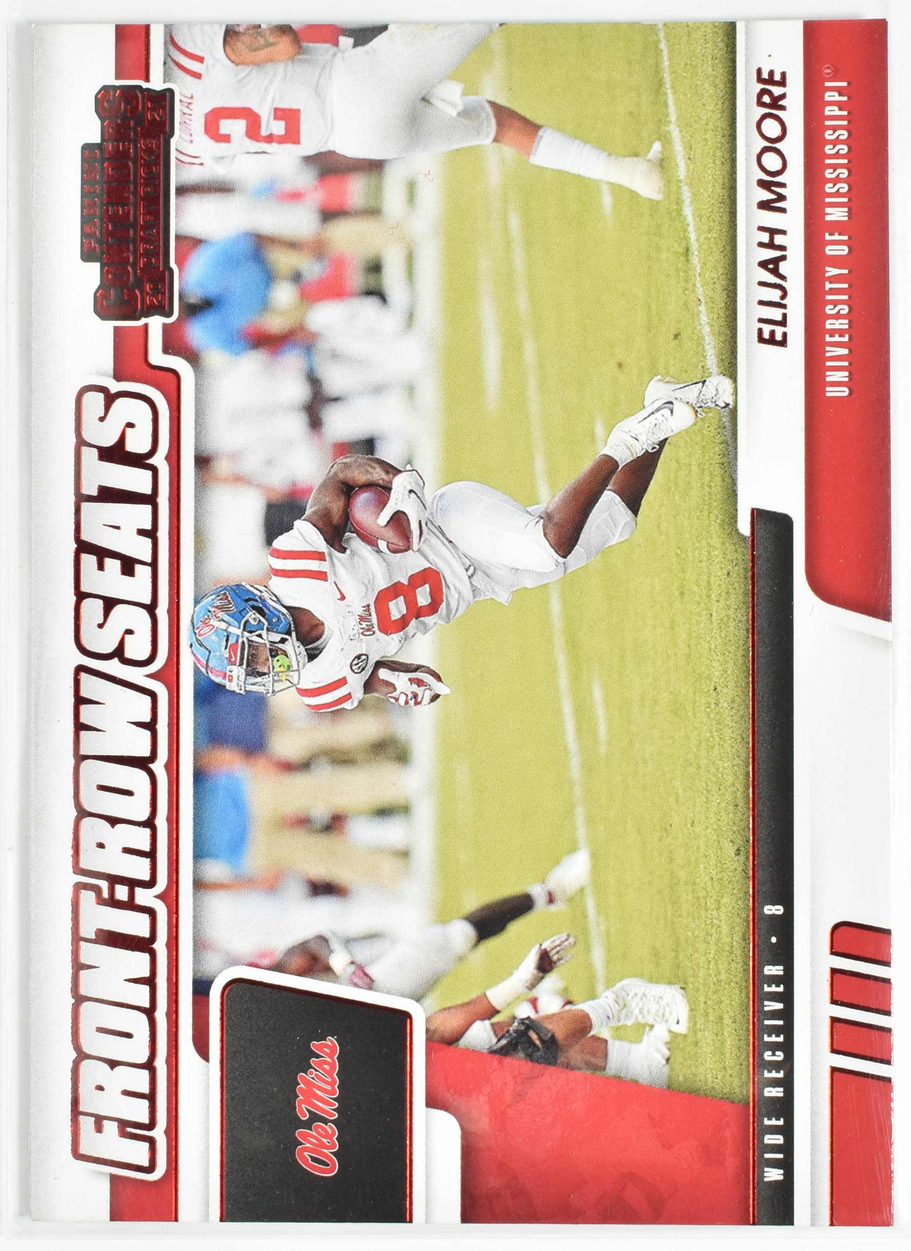 Elijah Moore No.25 Panini Contenders 2021 Draft Picks Front Row Seats Red