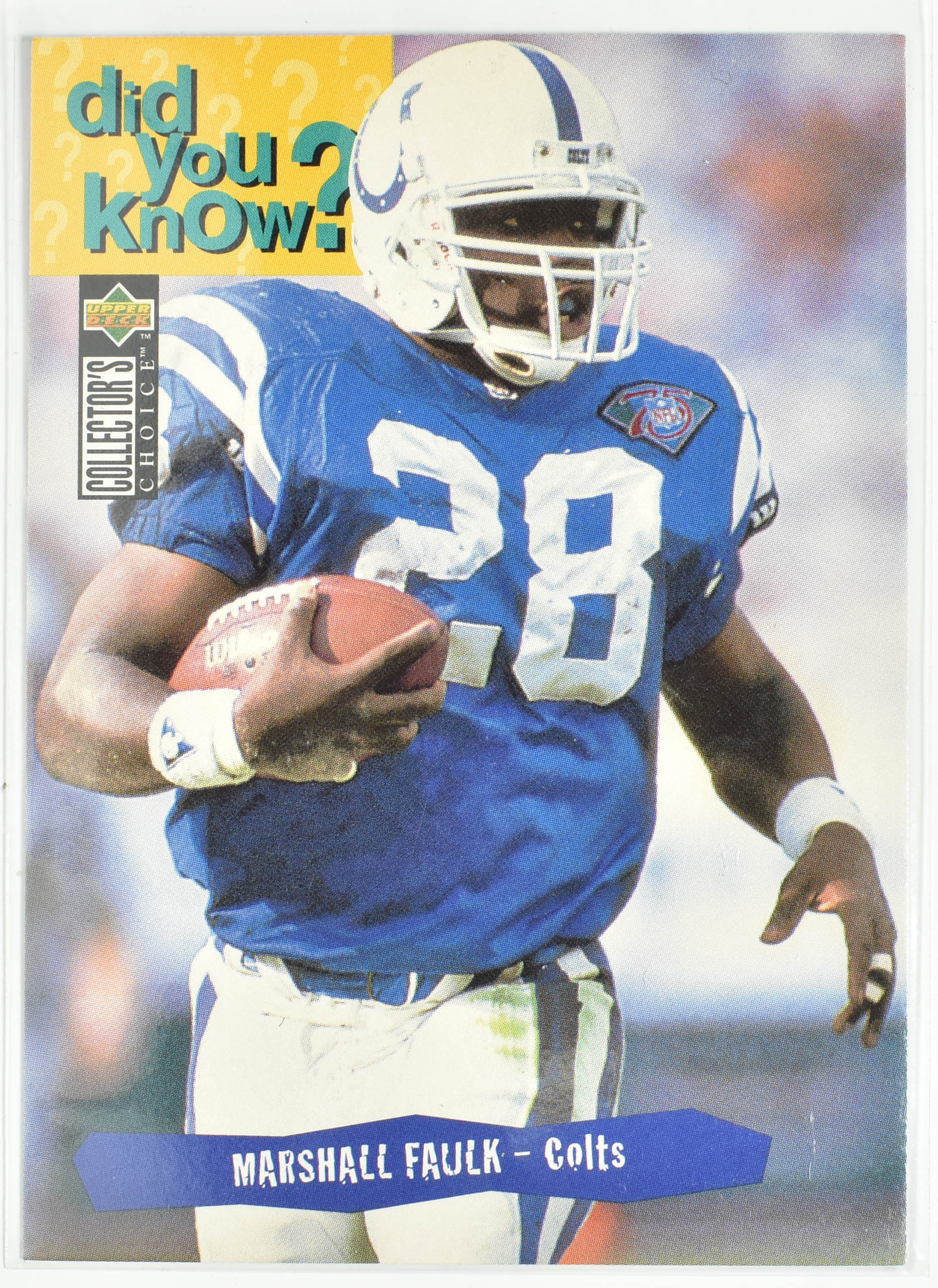 Marshall Faulk Upper Deck 32 Collectors Choice 1995