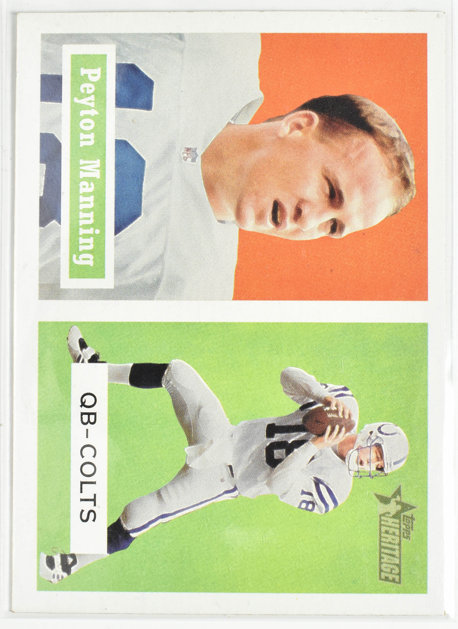 Peyton Manning Topps Heritage 86 2002 Colts Football Card