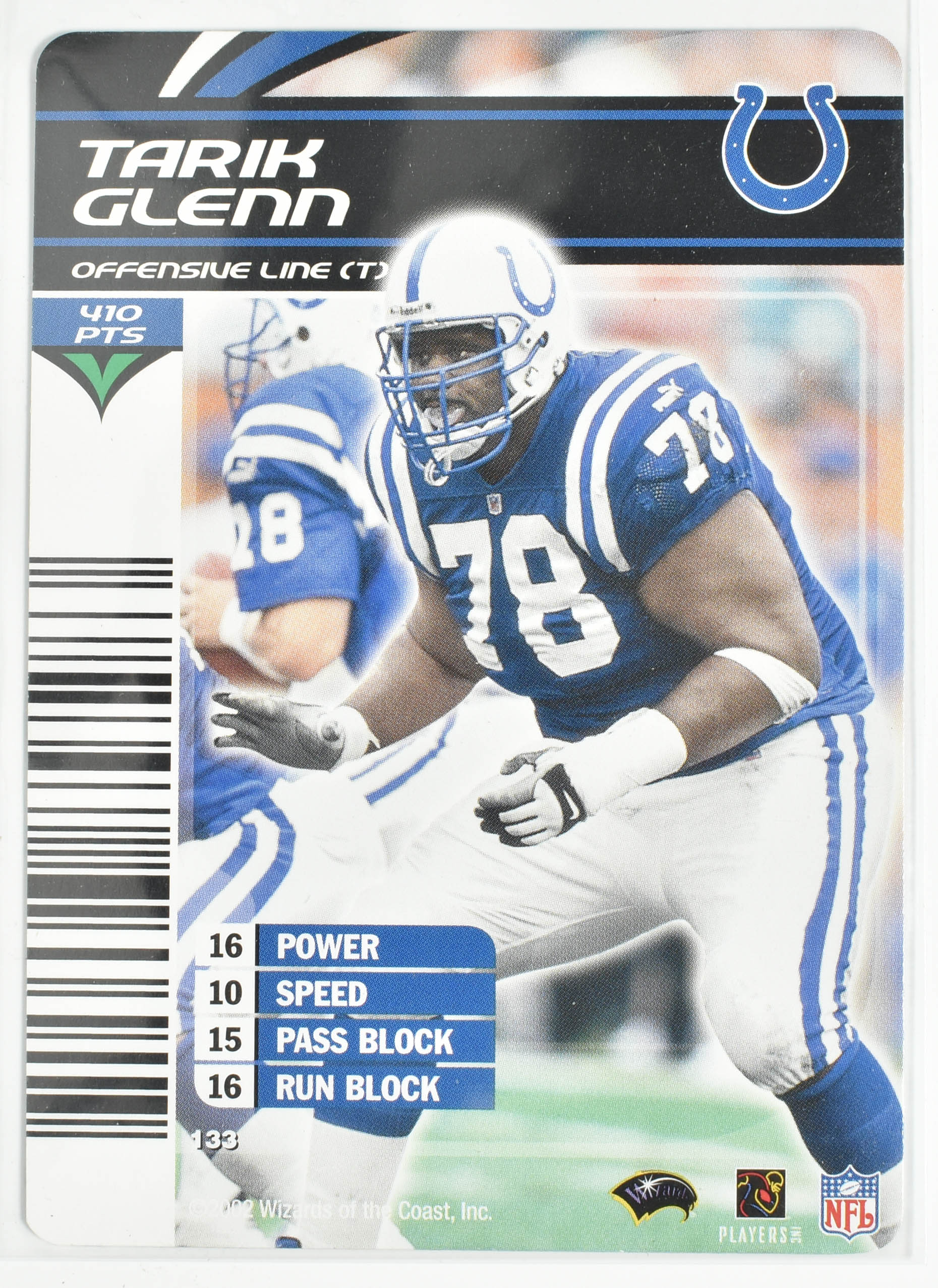 Tarik Glenn NFL Showdown 2003 Sports Cards Game Colts