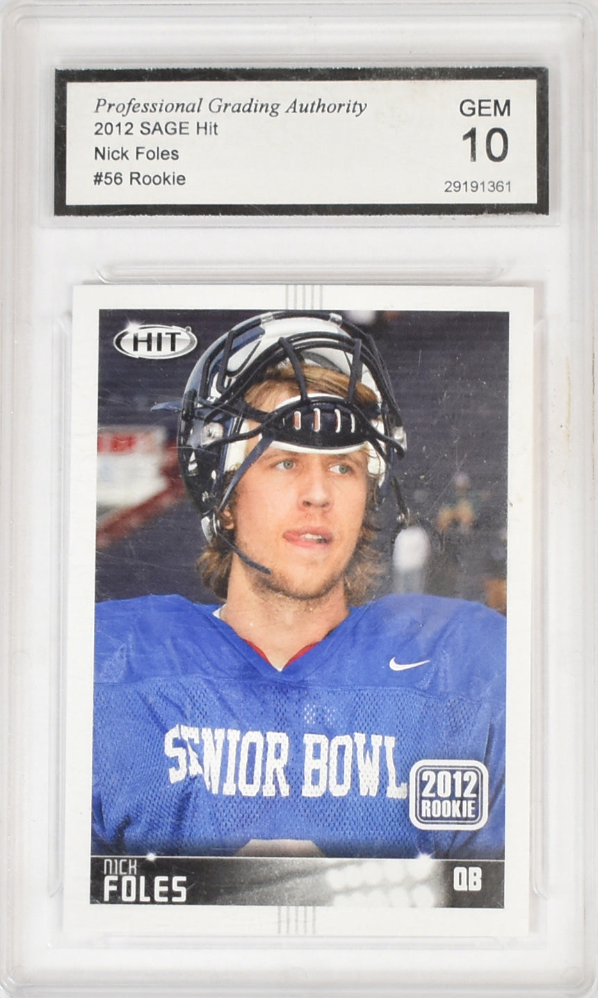 Nick Foles 56 Rookie GEM 10 Graded 2012 SAGE Hit