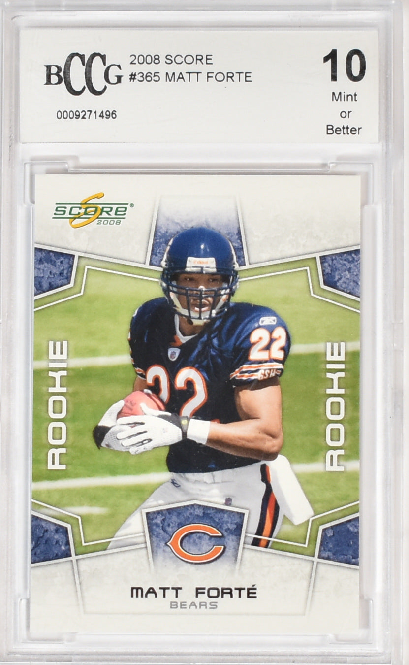 Matt Forte Scores Rookie Football Card BCCG 10 MINT Graded 2008