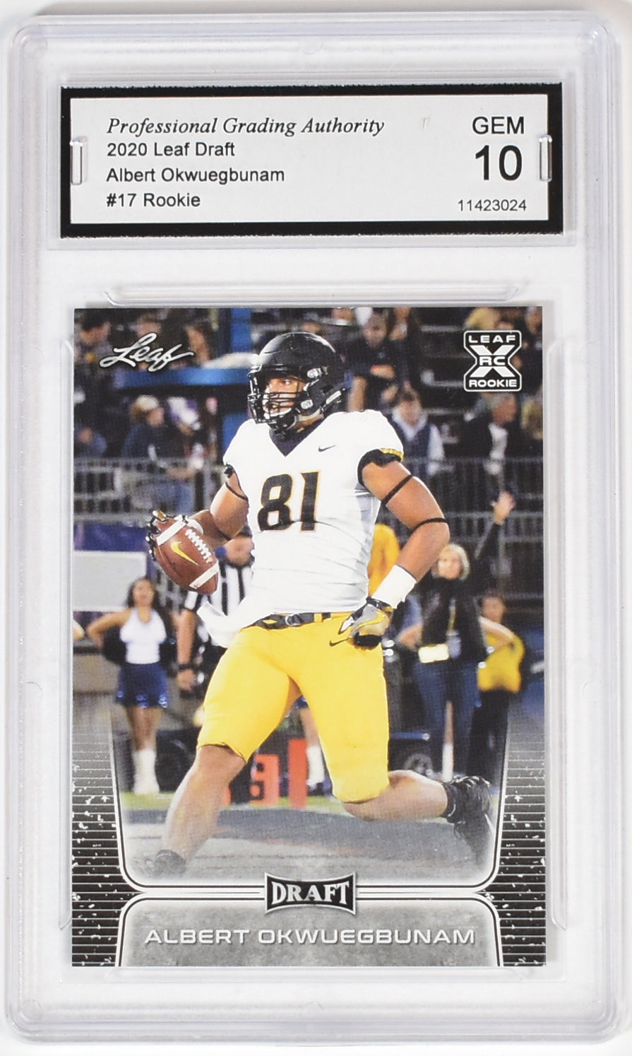 Albert Okwuegbunam Draft Leaf Rookie GEM 10 Graded 17 2020