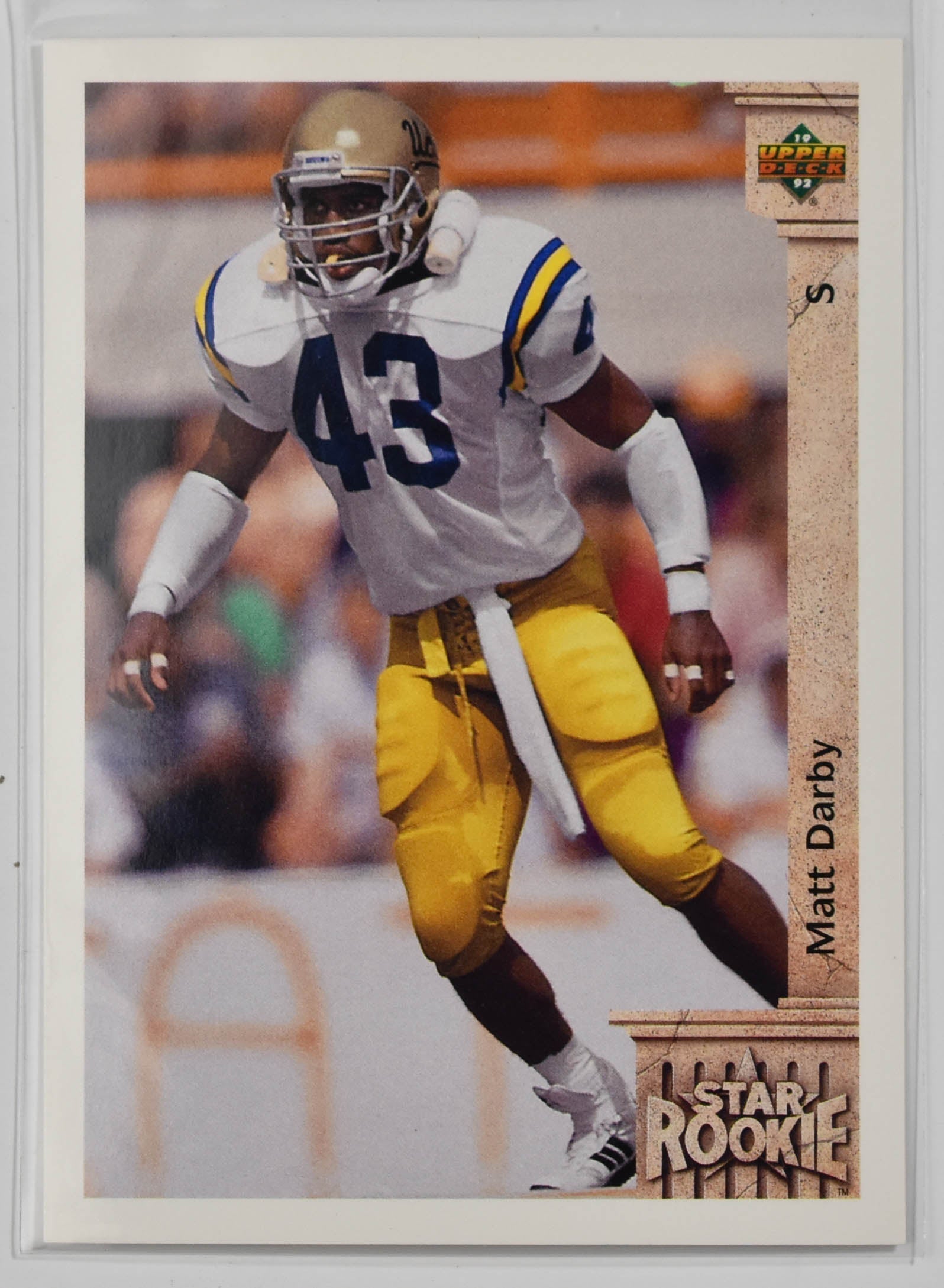 Matt Darby 9 Upper Deck 1992 Football Card Star Rookie