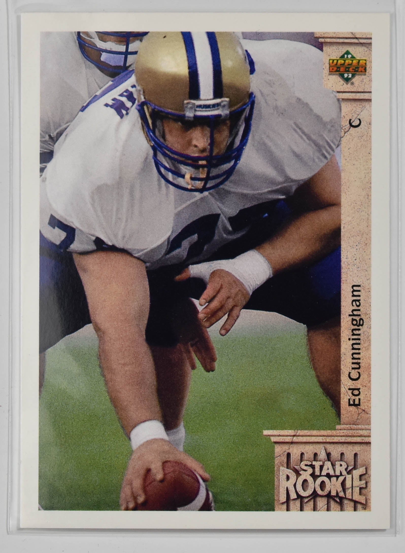 Ed Cunningham 8 Upper Deck 1992 Star Rookie Football Card