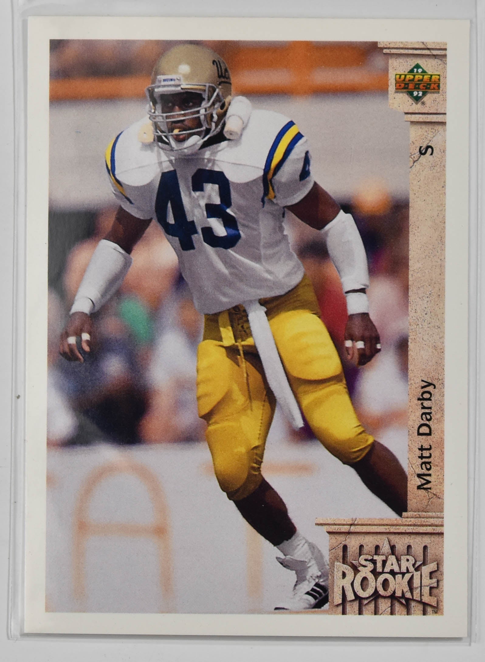 Matt Darby 9 Upper Deck 1992 Star Rookie Football Card