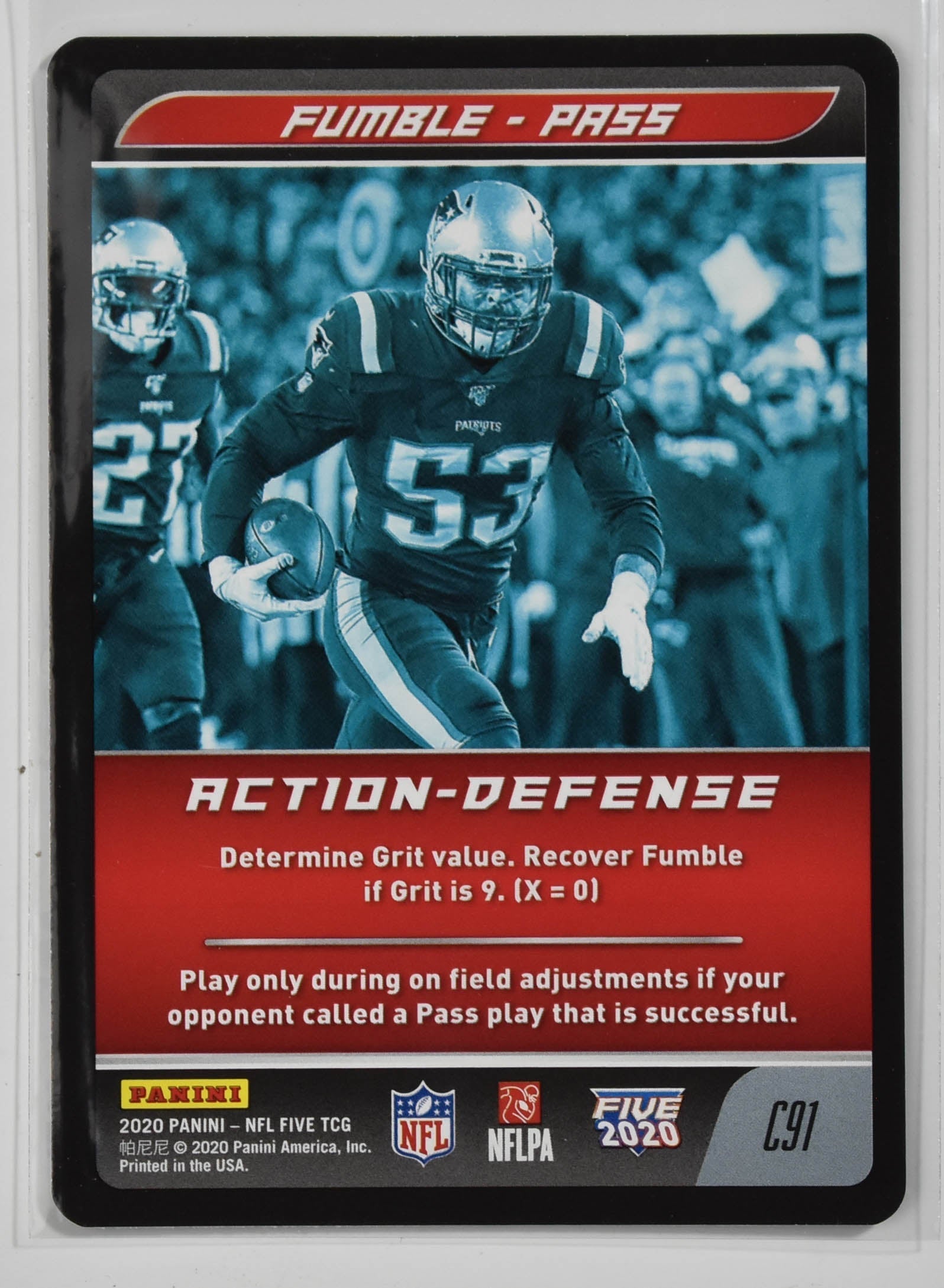 Fumble Pass Action Defense C91 Panini 2020 Five TCG