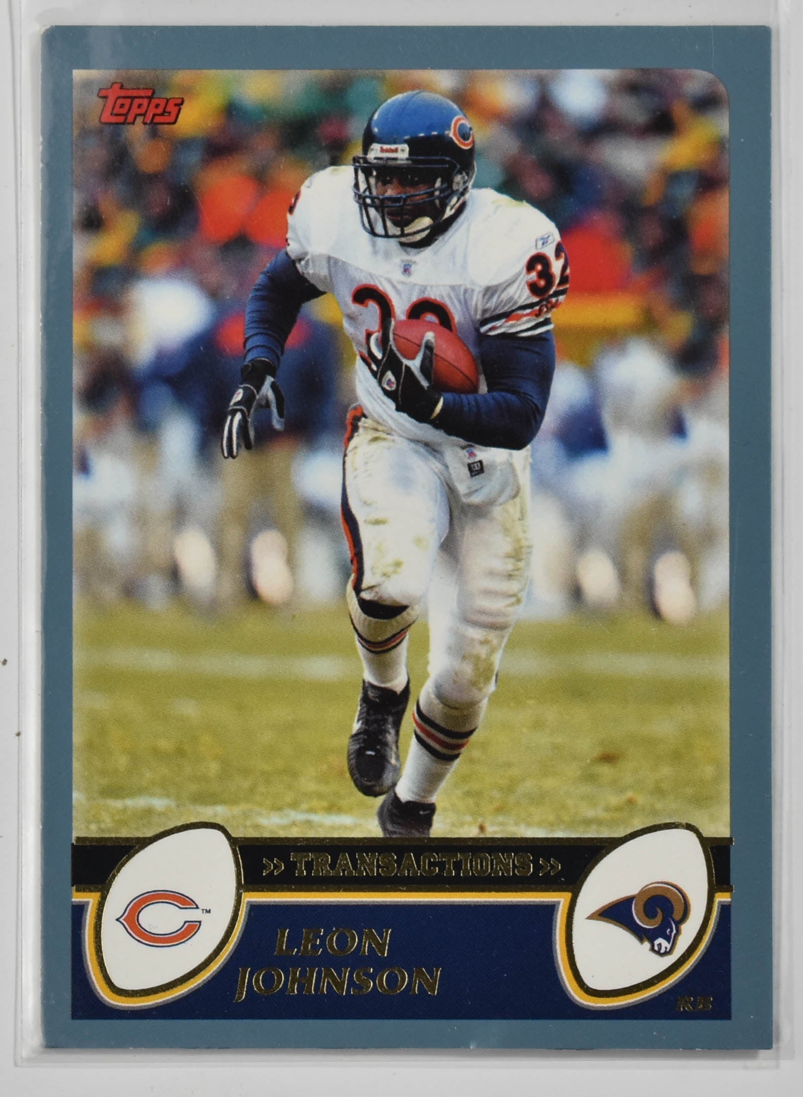 Leon Johnson 180 Topps 2003 Chicago Bears Football Card