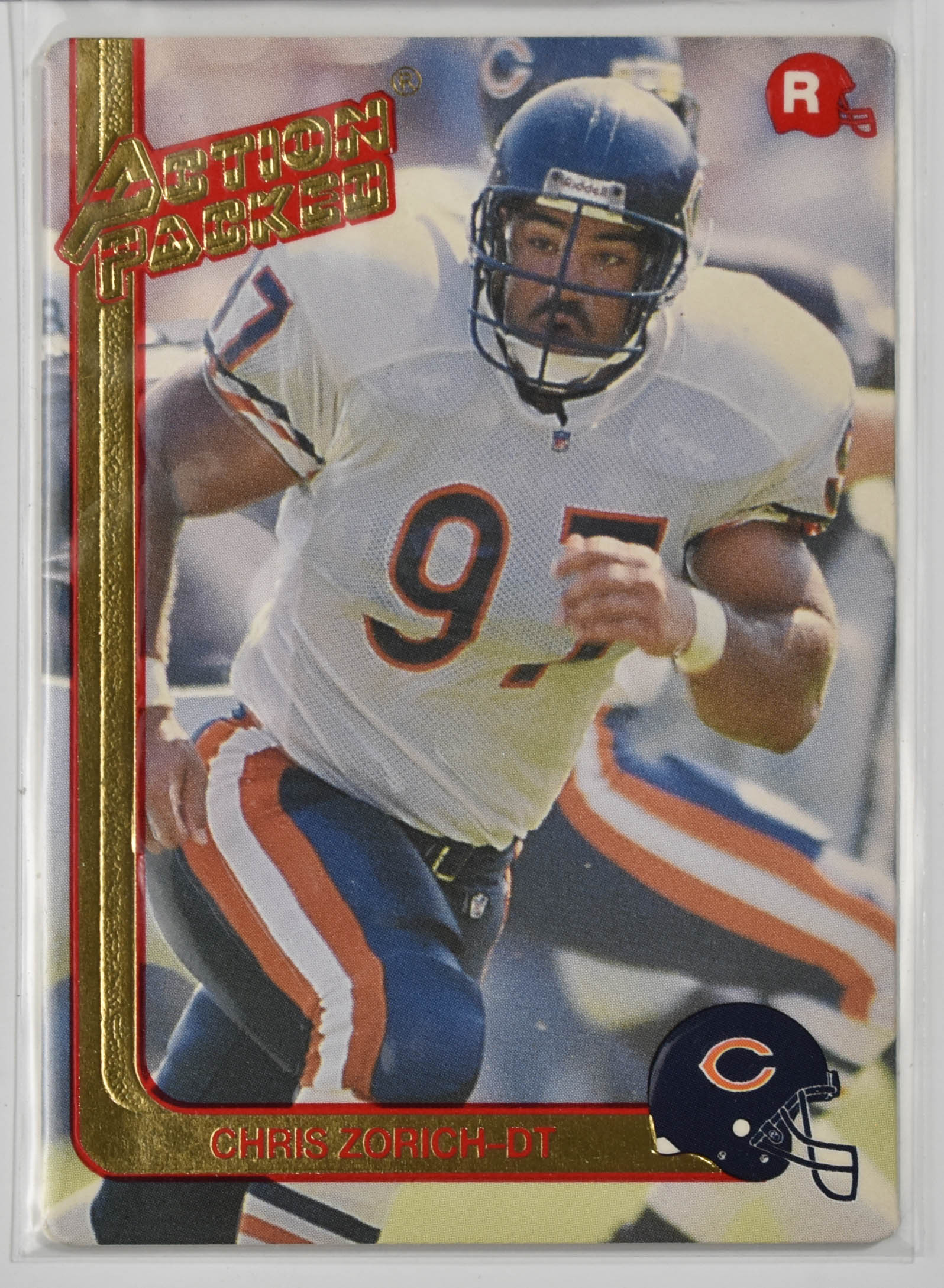 Chris Zorich 25 Action Packed 1991 Chicago Bears Football Card